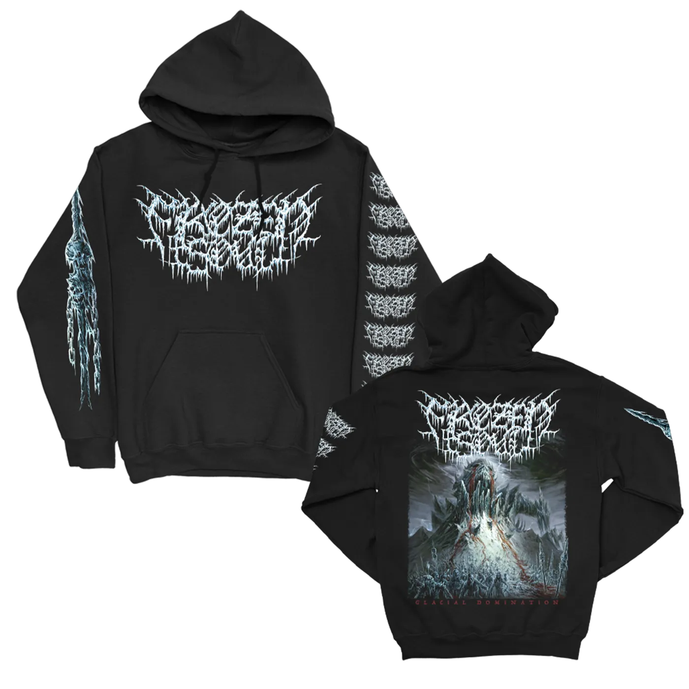 Frozen Soul Glacial Domination Pullover Hoodie (Black)