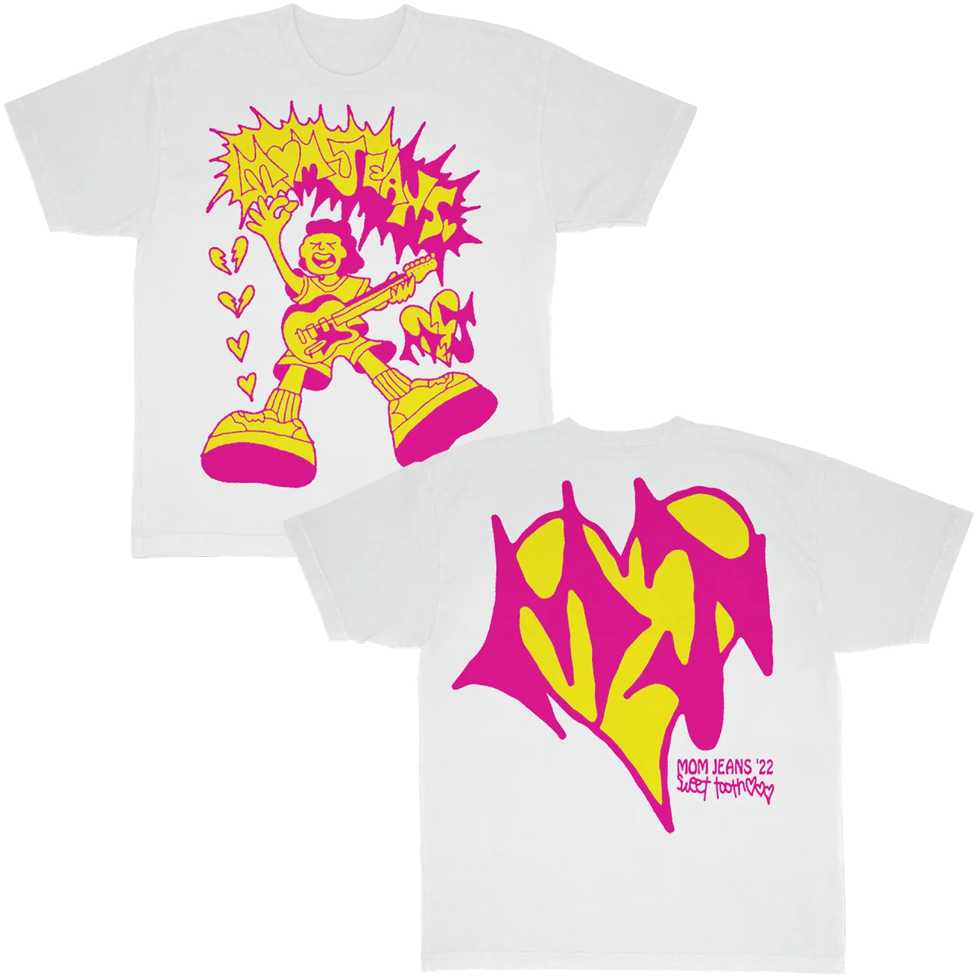 Mom Jeans. Rock T-Shirt (White)