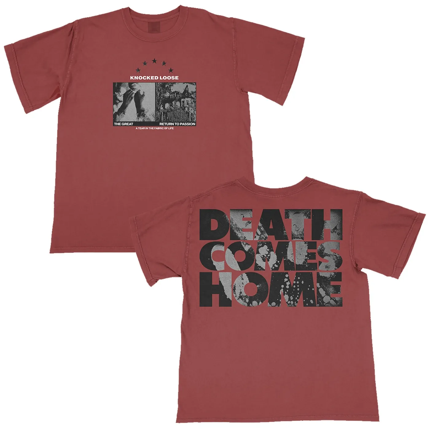 Knocked Loose Death Comes Home Tee (Maroon)