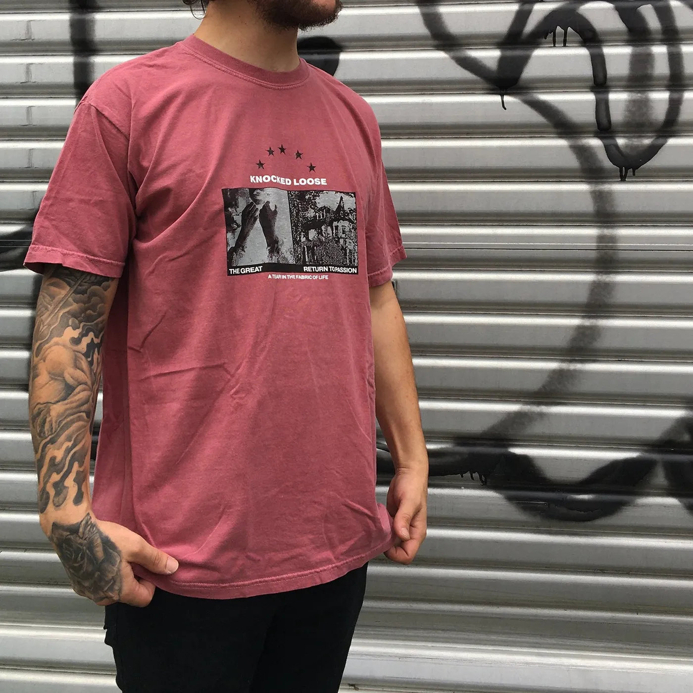 Knocked Loose Death Comes Home Tee (Maroon)