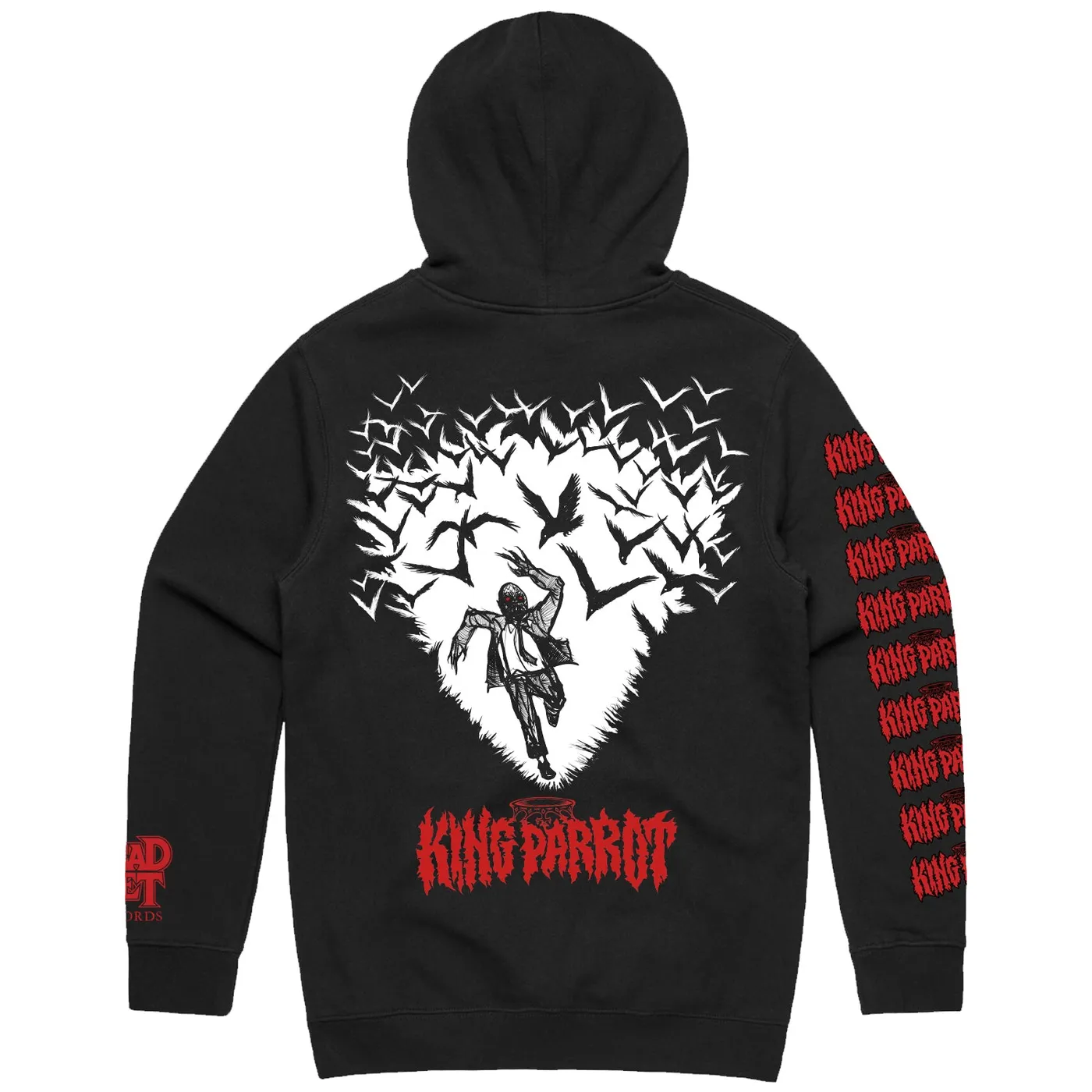 King Parrot Bird Flock Hoodie (Black)