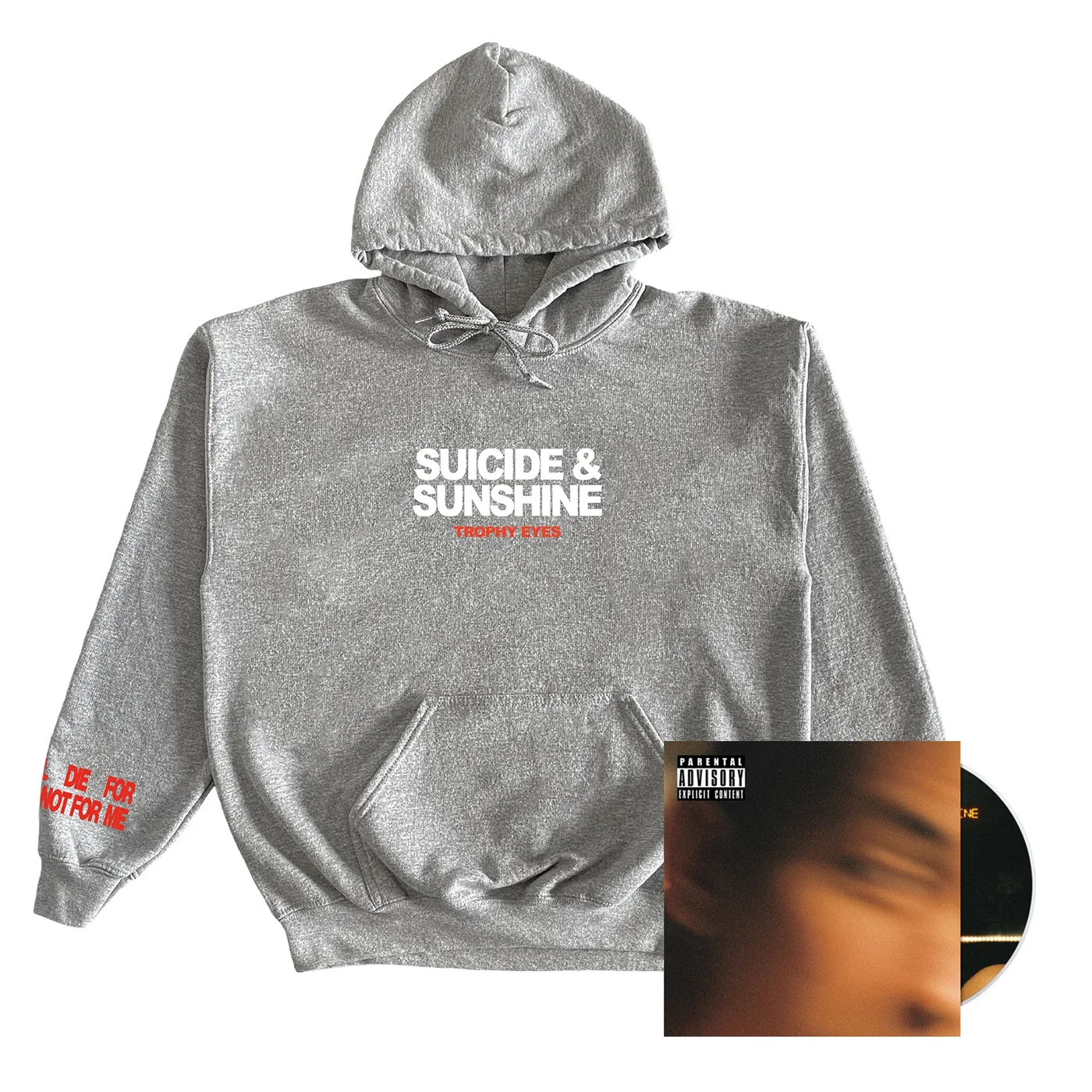 Trophy Eyes Suicide and Sunshine CD + Hoodie (Grey Marle)