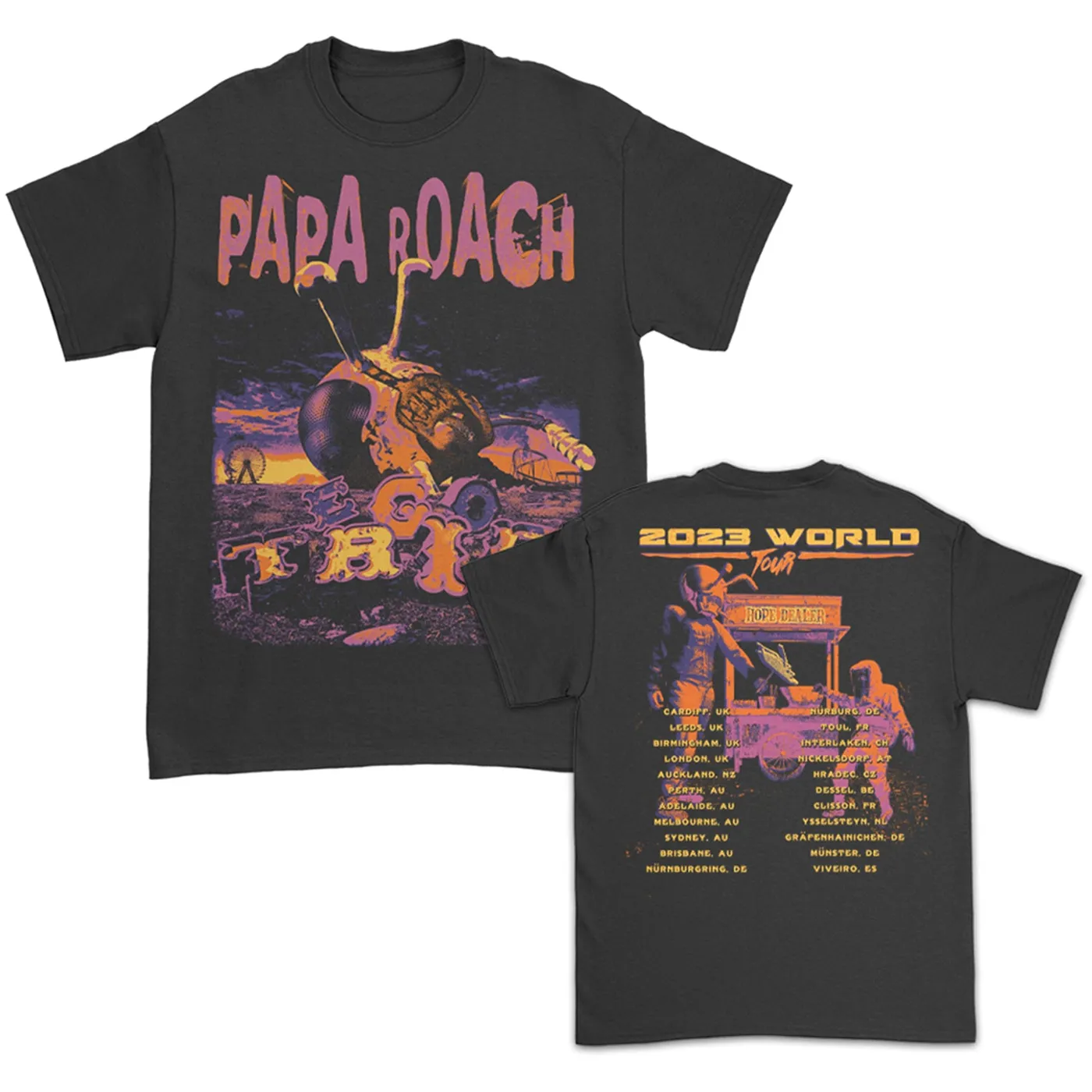 Papa Roach 2023 World Tour T-Shirt (Black)