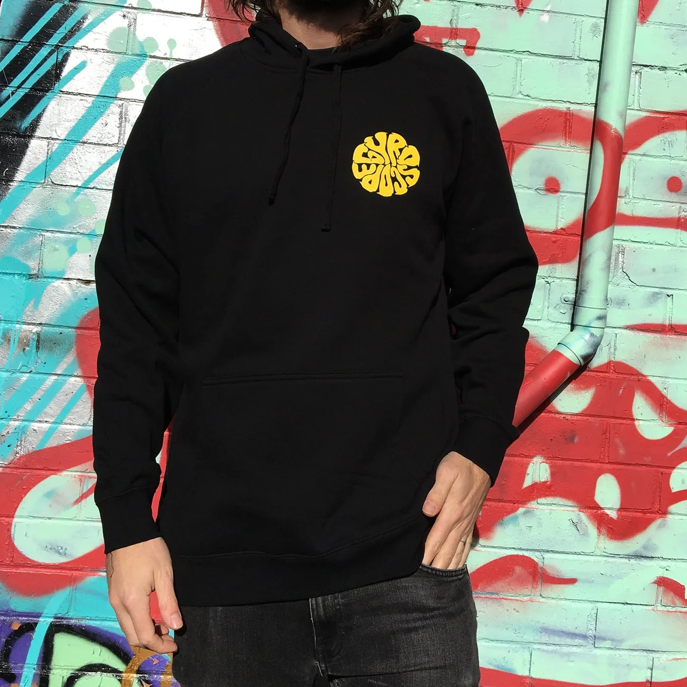 Gyroscope Liquid Logo Pullover Hoodie (Black)