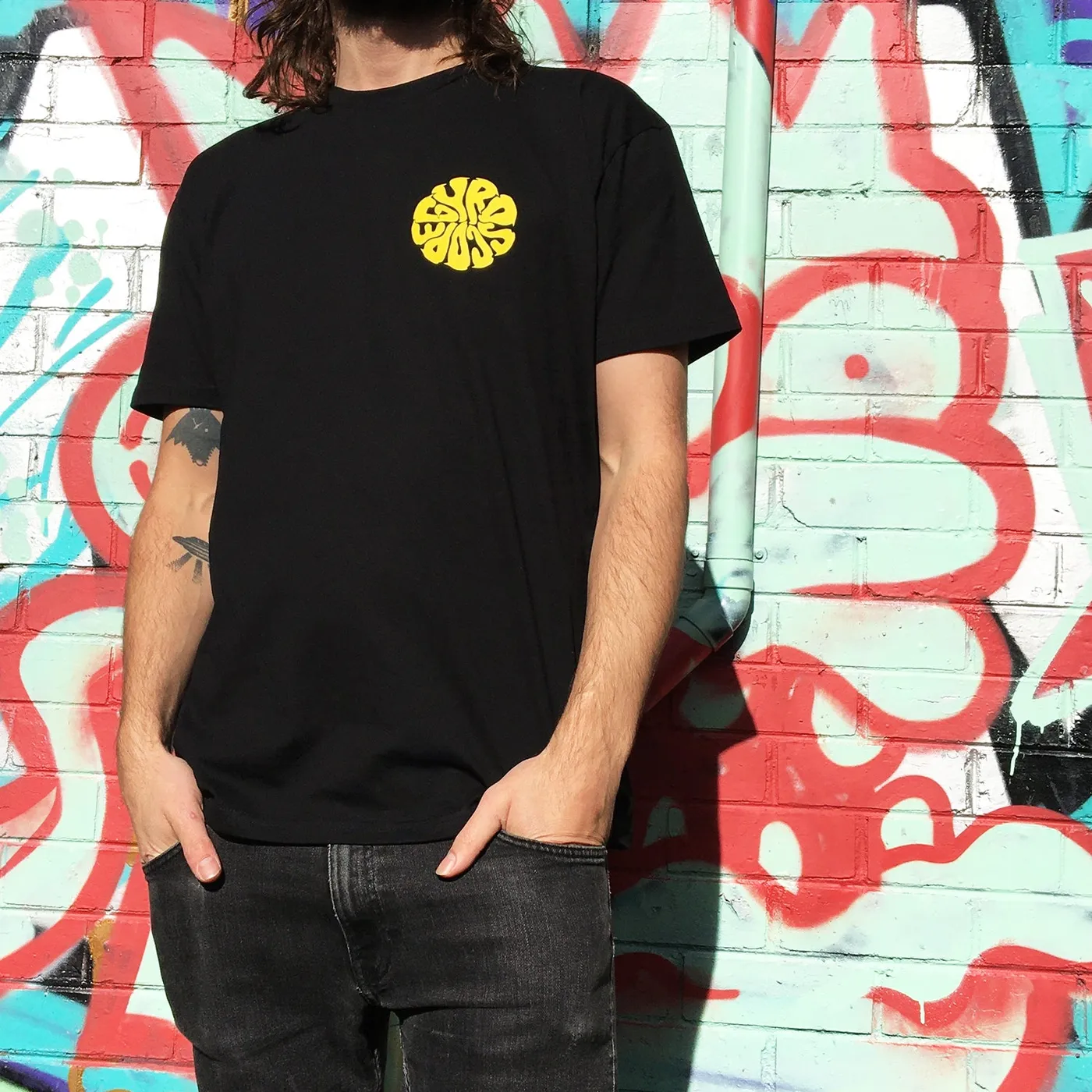 Gyroscope Liquid Logo T-Shirt (Black)