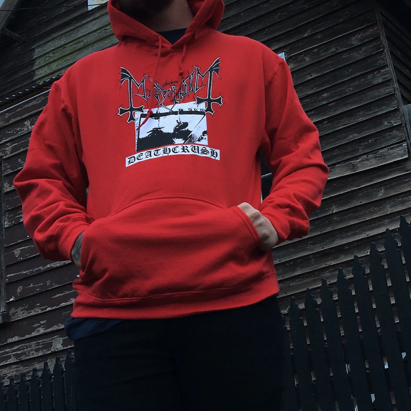 Mayhem Deathcrush Pullover Hoodie (Red)