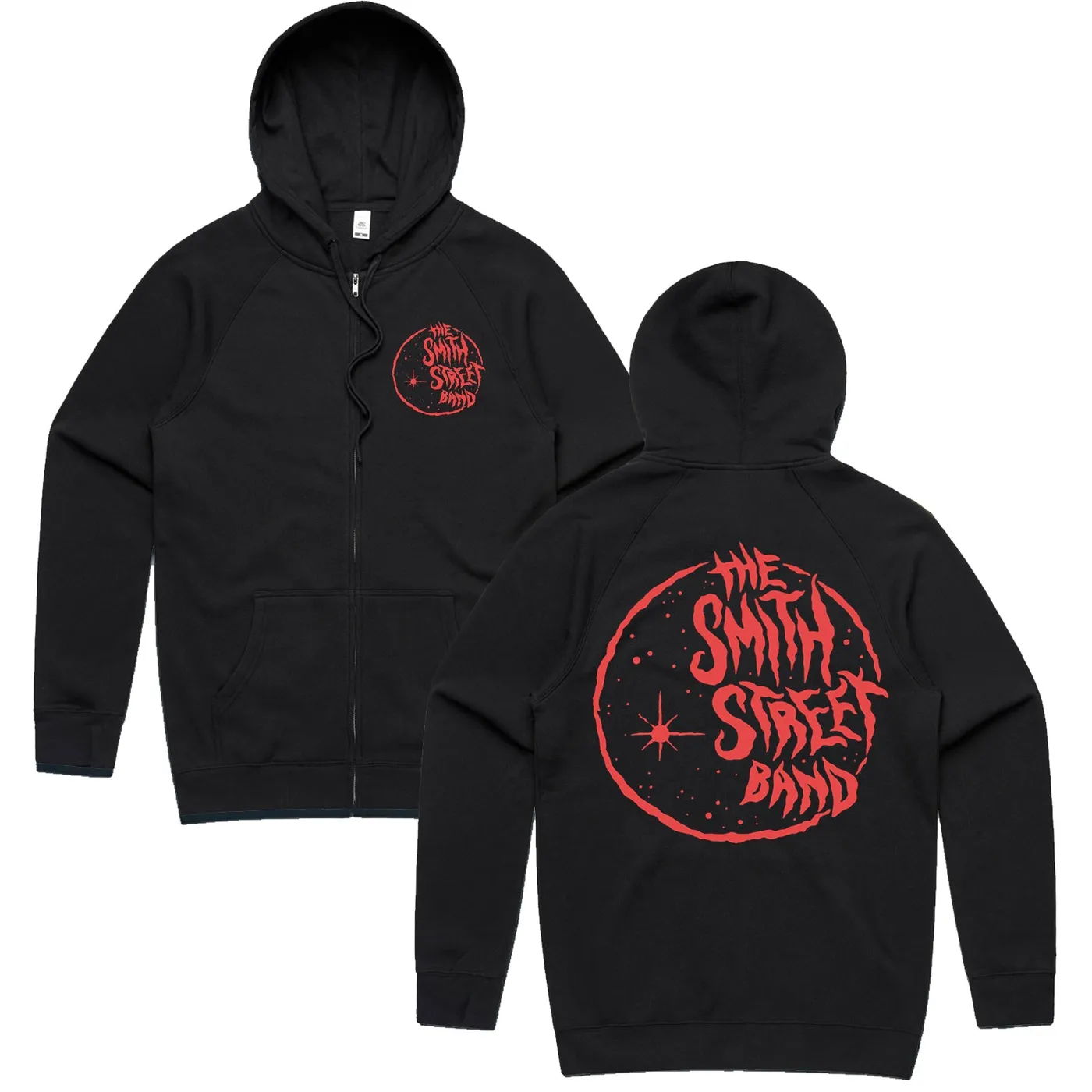 The Smith Street Band Moon Zip Up Hoodie (Black)