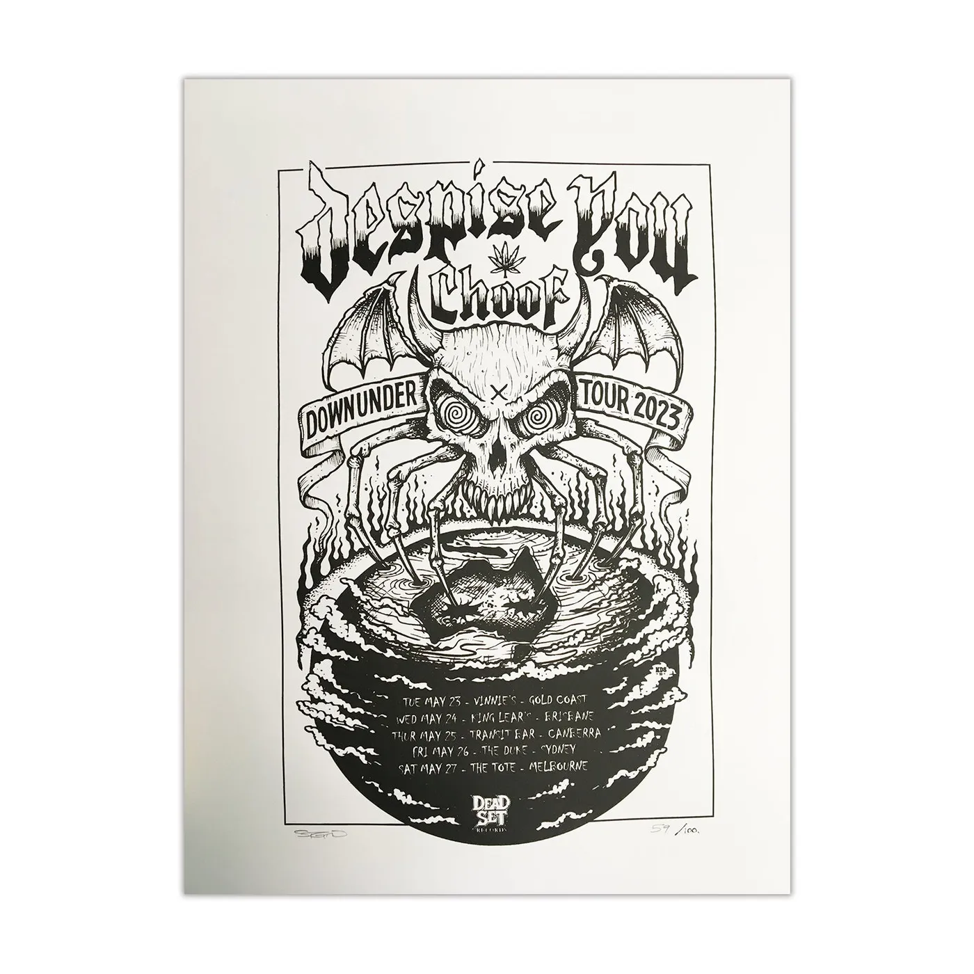 Despise You AUS Tour Poster (Screen Printed - A2)