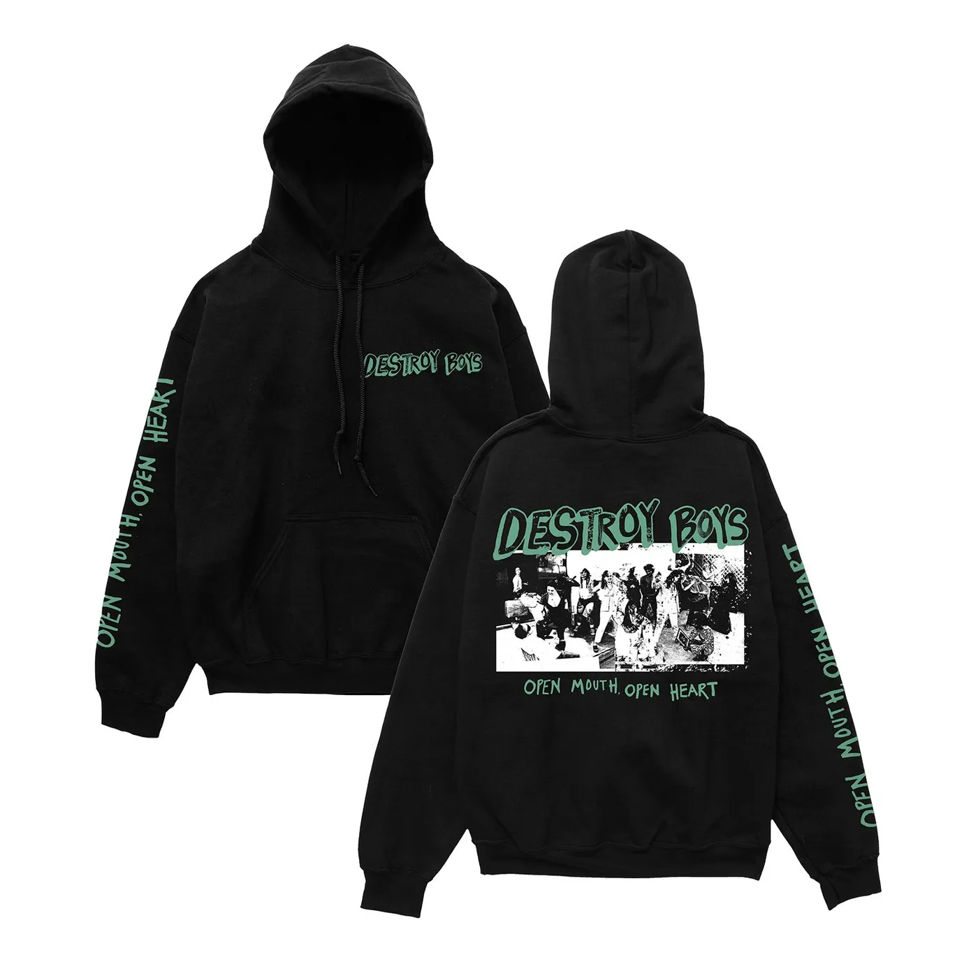 Destroy Boys Open Mouth, Open Heart Hoodie (Black)