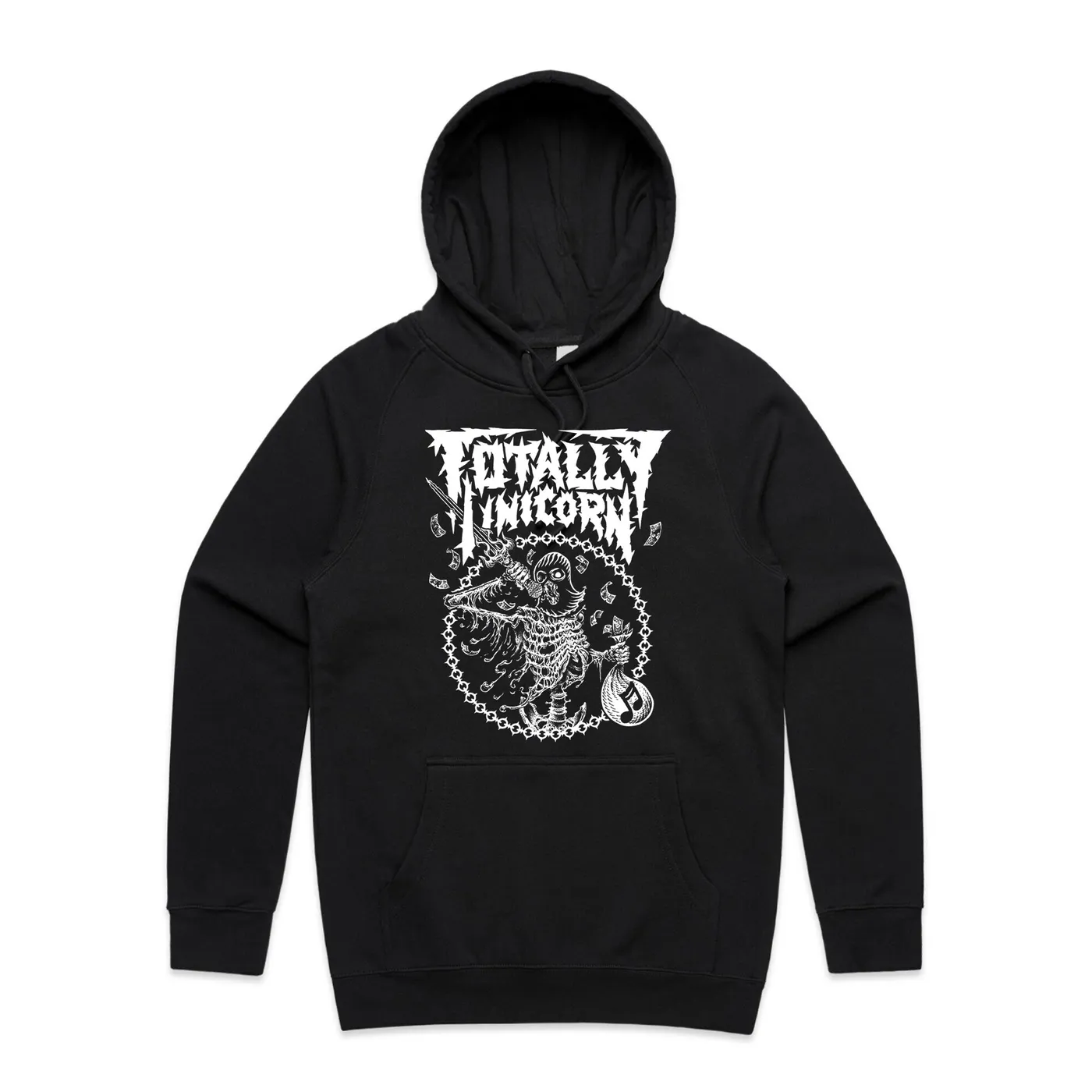 Totally Unicorn Skele Singer Hoodie (Black)