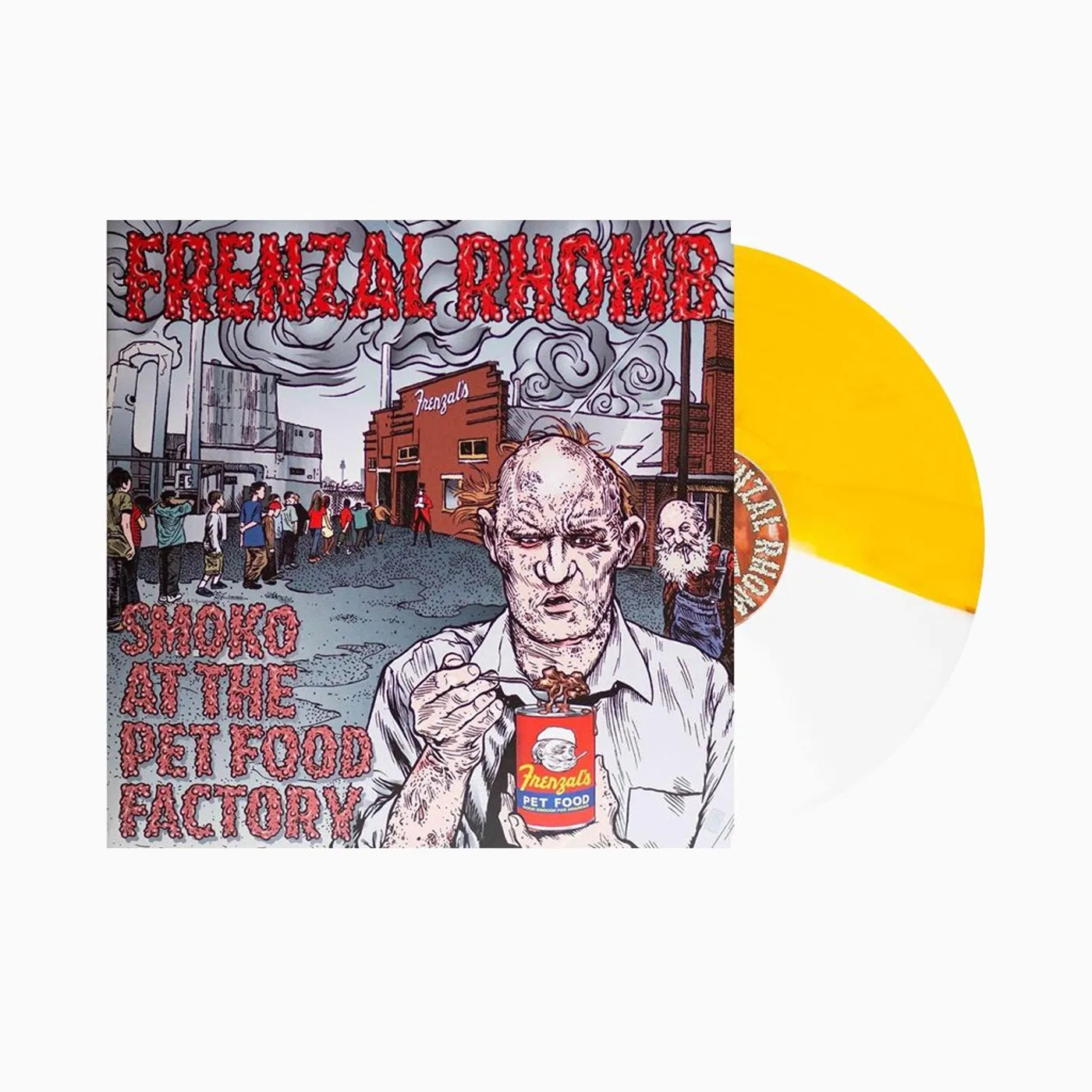 Frenzal Rhomb Smoko At The Pet Food Factory LP (5000 Cigarettes Split White/Yellow Vinyl)