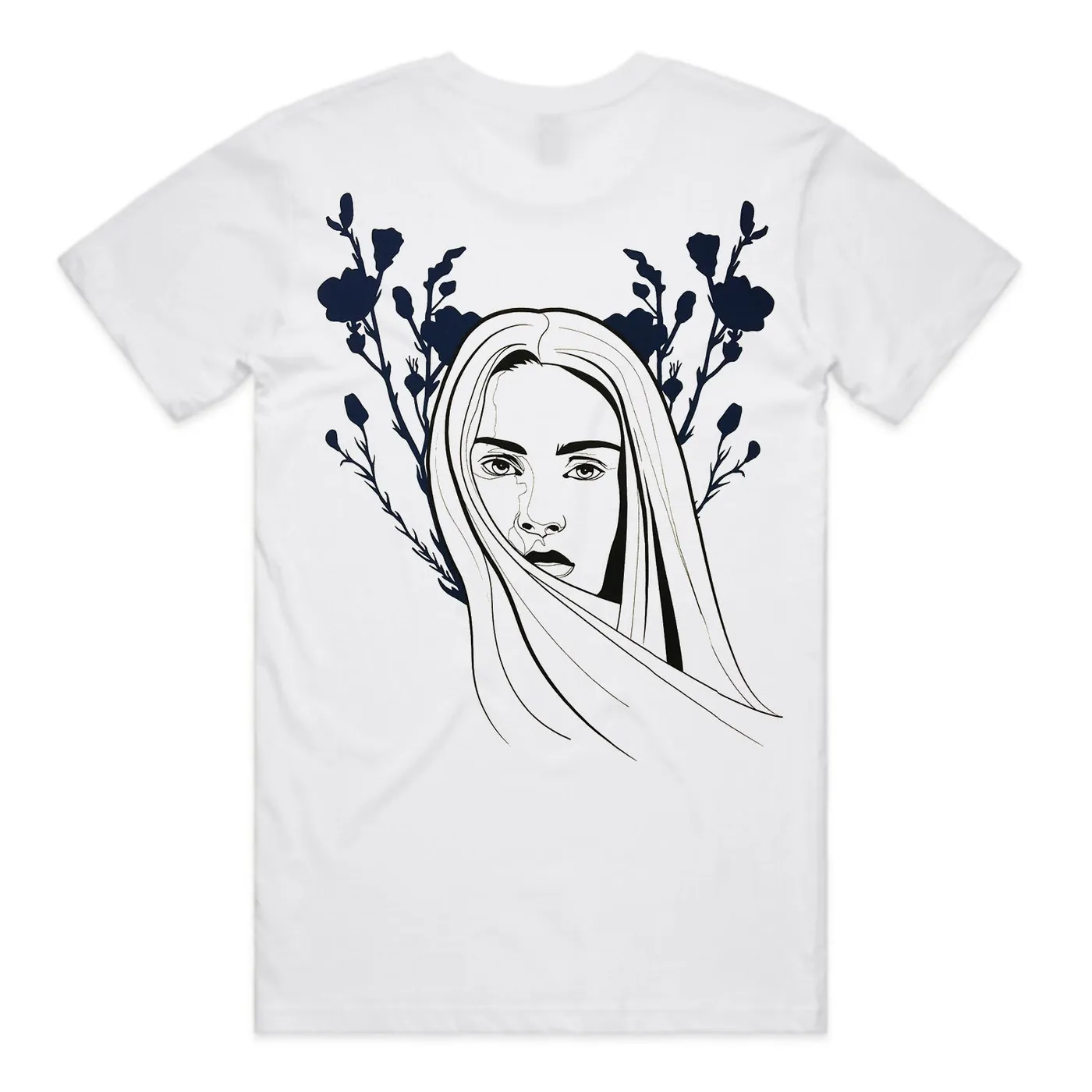Vera Blue Flower Face T-Shirt (White)