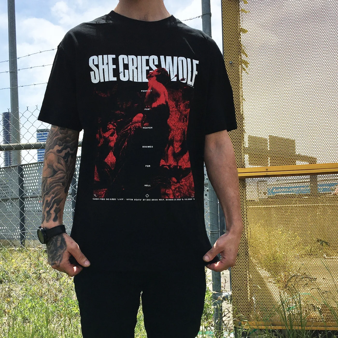 She Cries Wolf After Death T-shirt (Black)