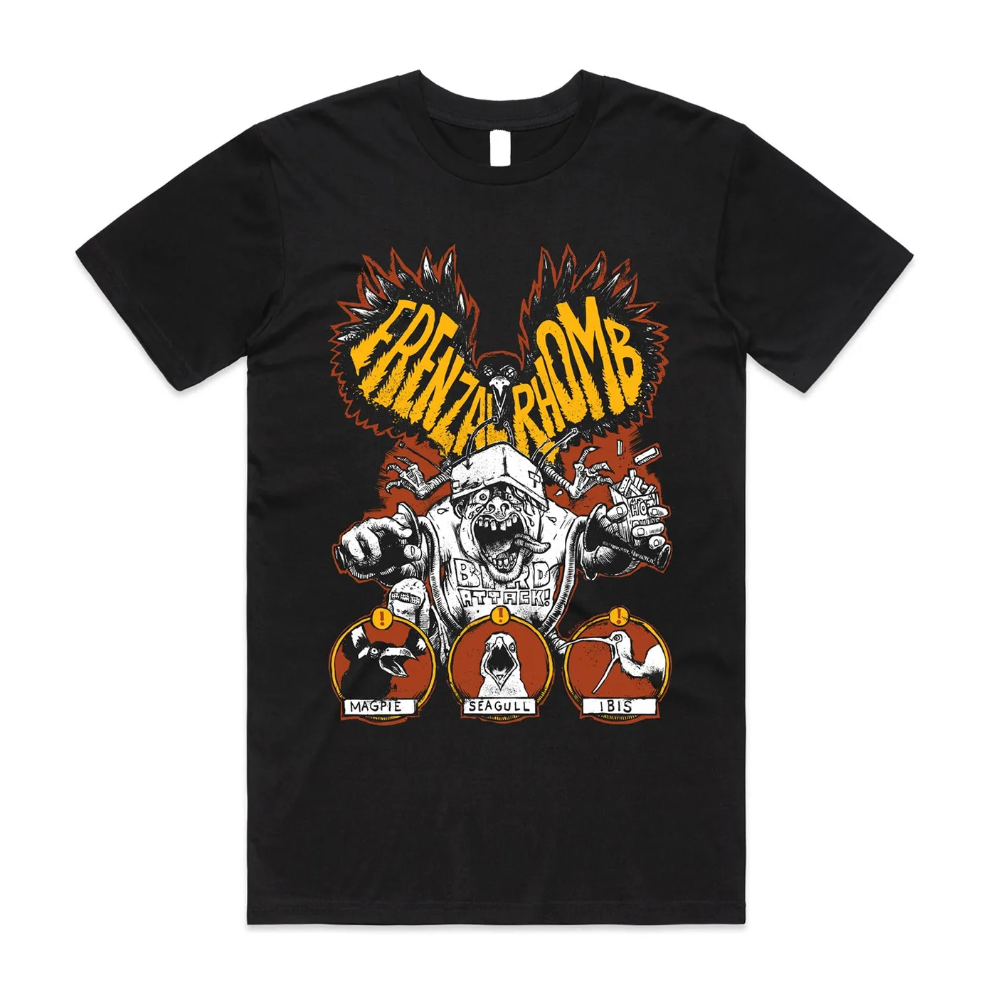 Frenzal Rhomb Bird Attack Tee (Black)