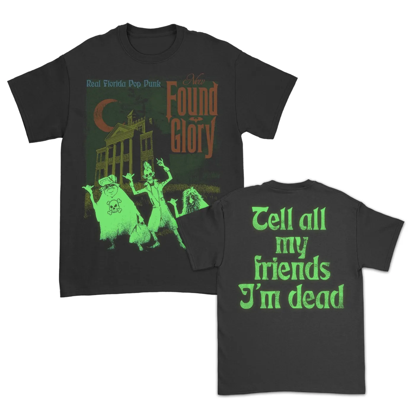 New Found Glory Haunted Mansion GITD Tee (Black)
