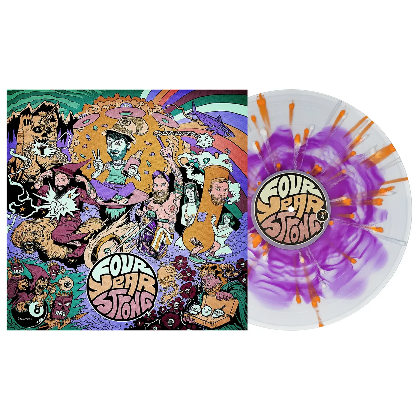 Four Year Strong 12" Vinyl (Neon Purple in Clear w/ Heavy White & Orange Splatter)