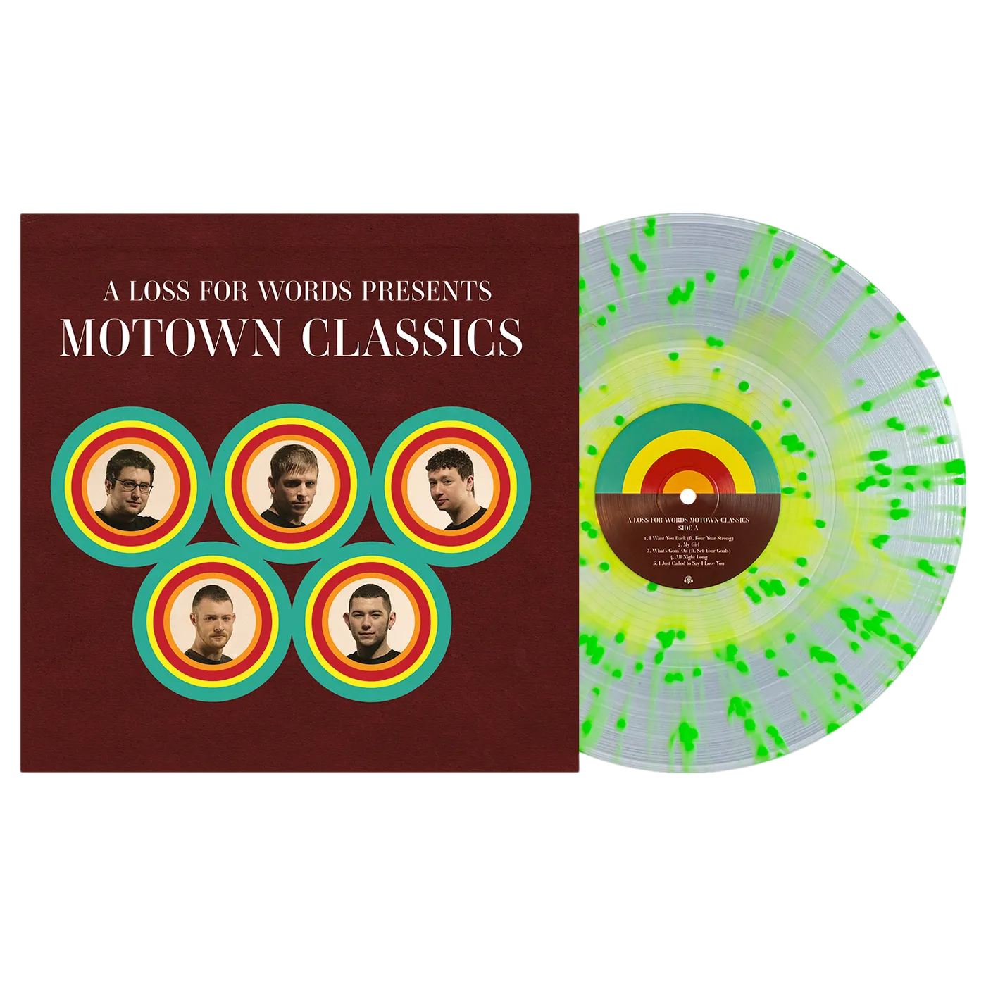 A Loss For Words Motown Classics 12" Vinyl (Highlighter Yellow in Clear w/ Neon Green Splatter)
