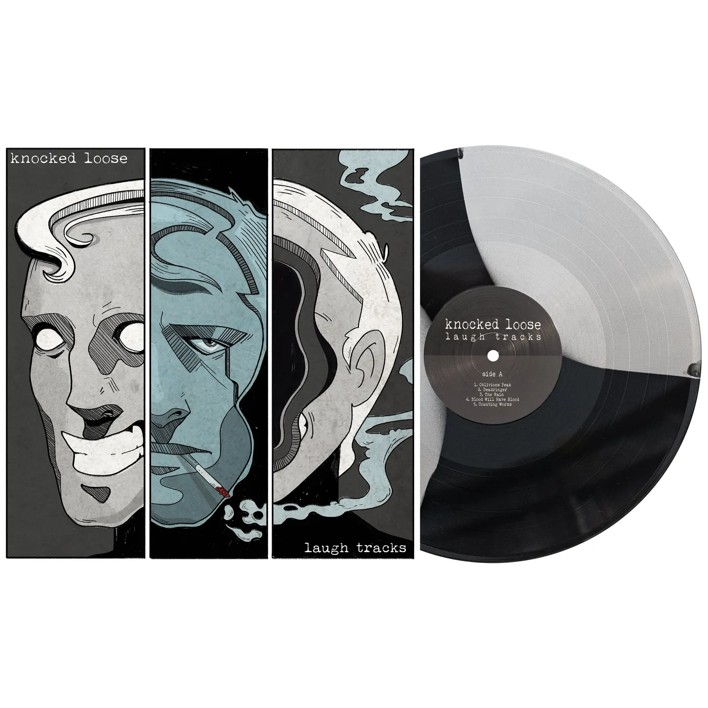Knocked Loose Laugh Tracks 12" Vinyl (Silver/Black Tri-Stripe)