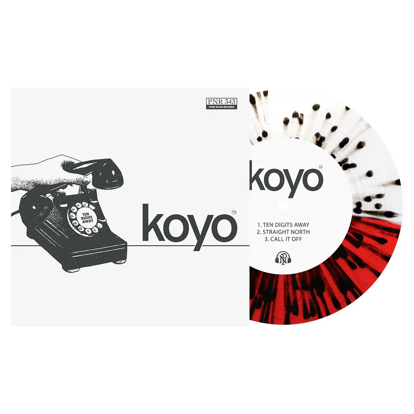 KOYO Ten Digits Away 7" Vinyl (Half Blood Red/Half Clear with Black Splatter)