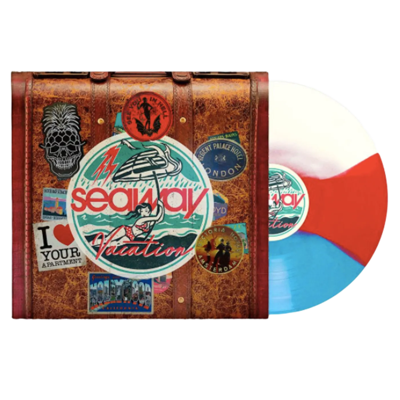 Seaway Vacation LP (Cyan Blue/Red/White Striped Tri-Colour Vinyl)