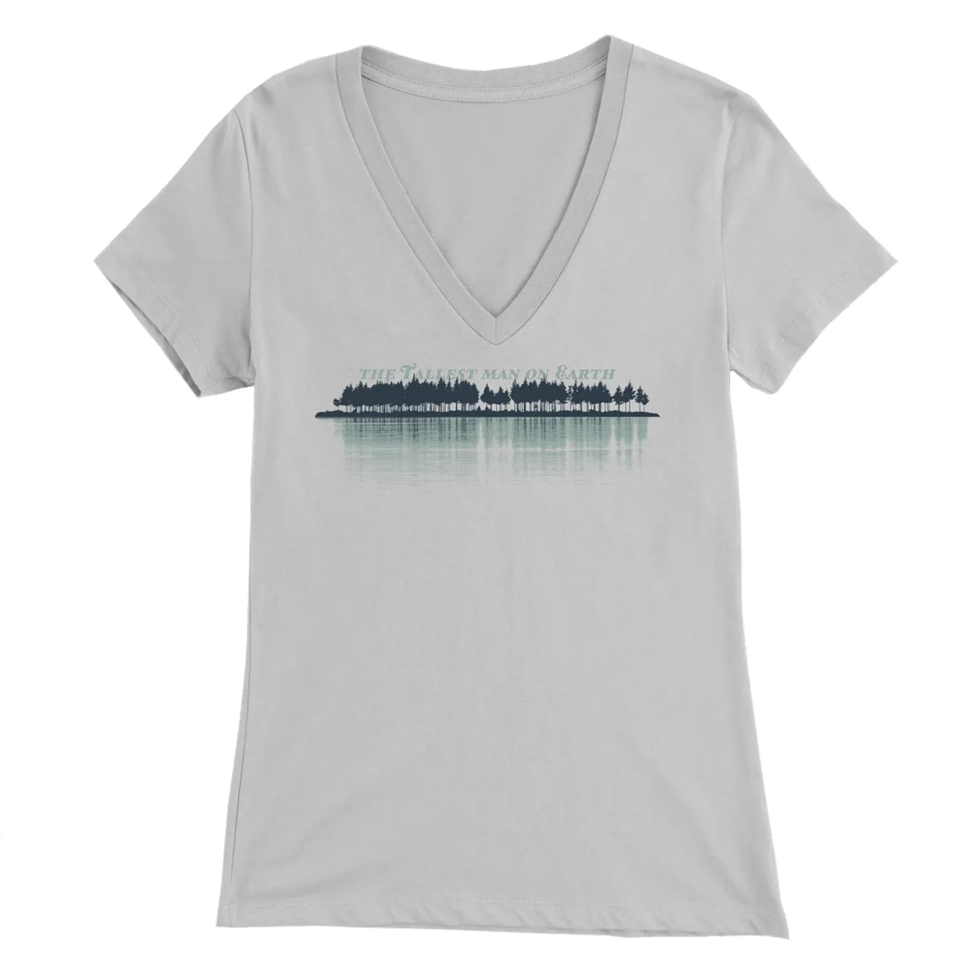 The Tallest Man on Earth | Women's Treeline V-Neck T-Shirt - Silver