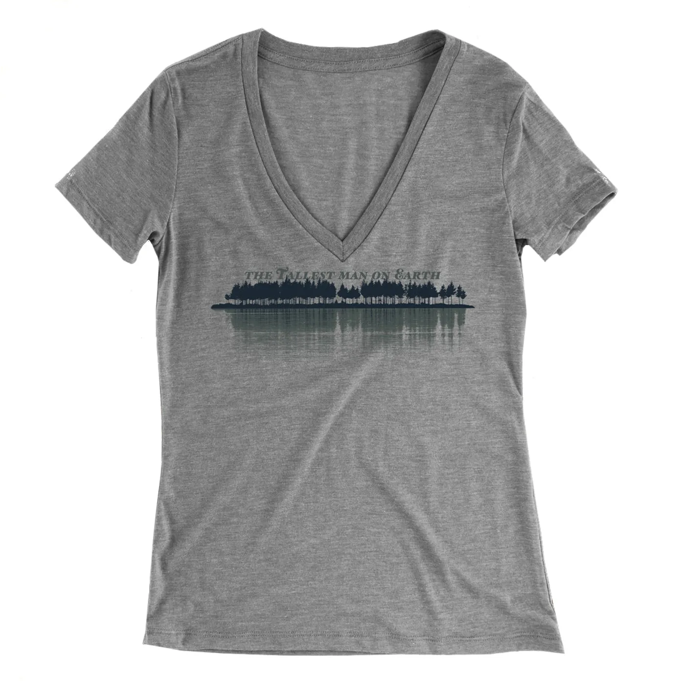 The Tallest Man on Earth | Women's Treeline V-Neck T-Shirt - Tri-Blend Grey