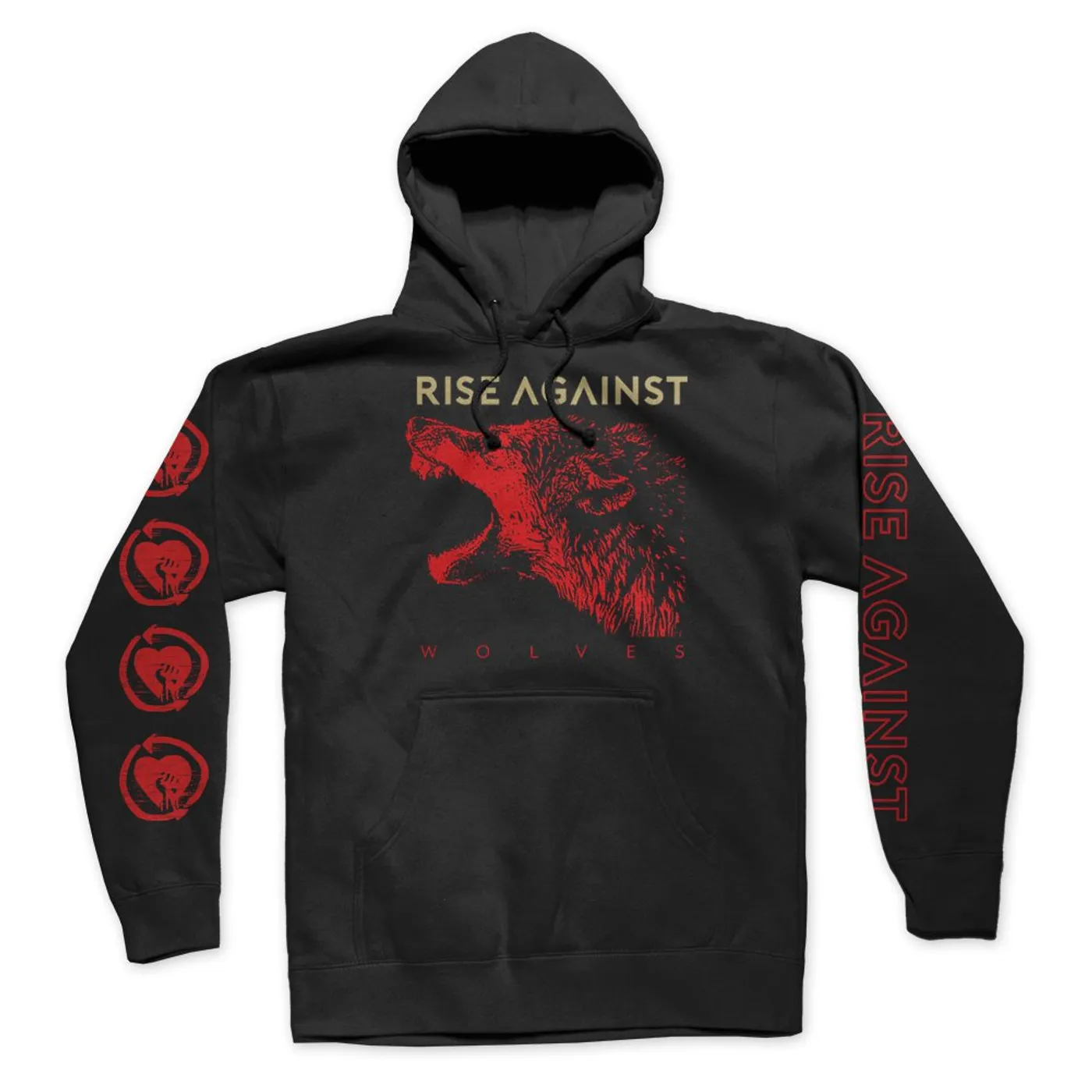 Rise Against Red Wolf Pullover Hoodie (Black)