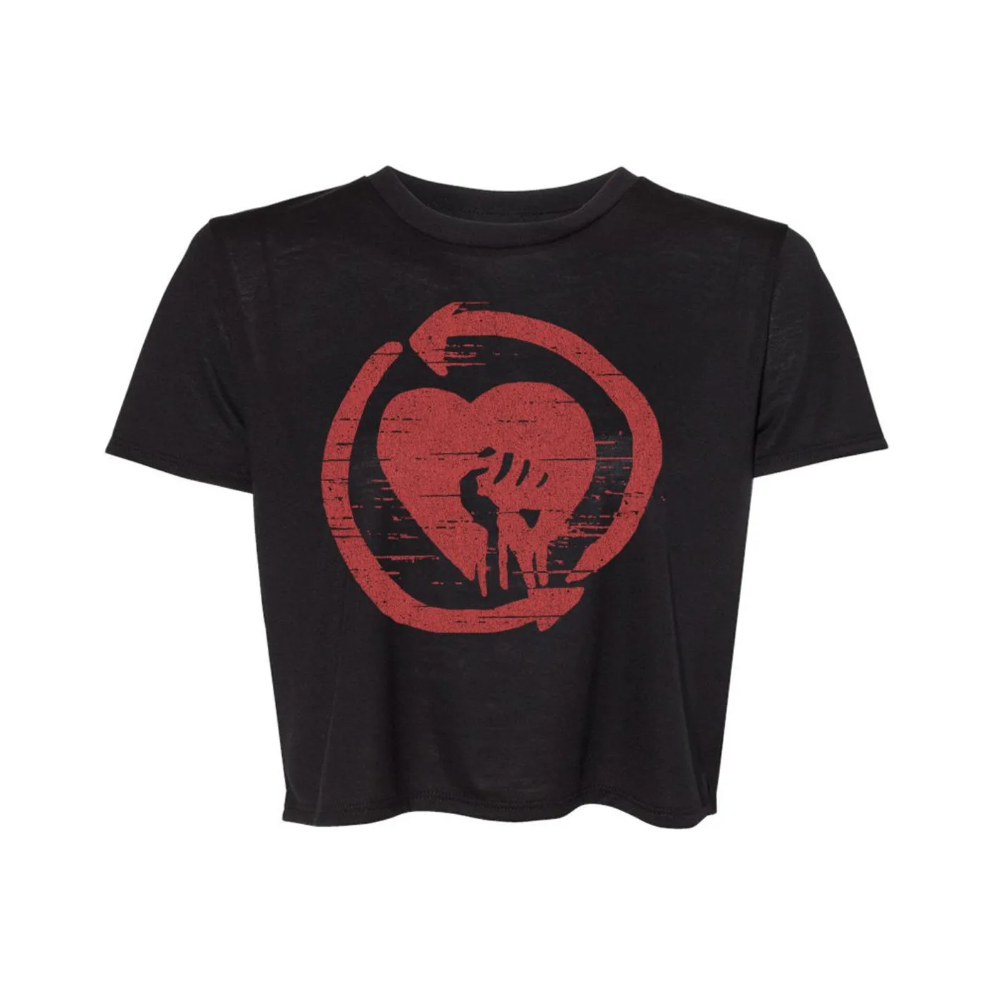 Rise Against HeartFist Women's Crop Top Tee (Black)