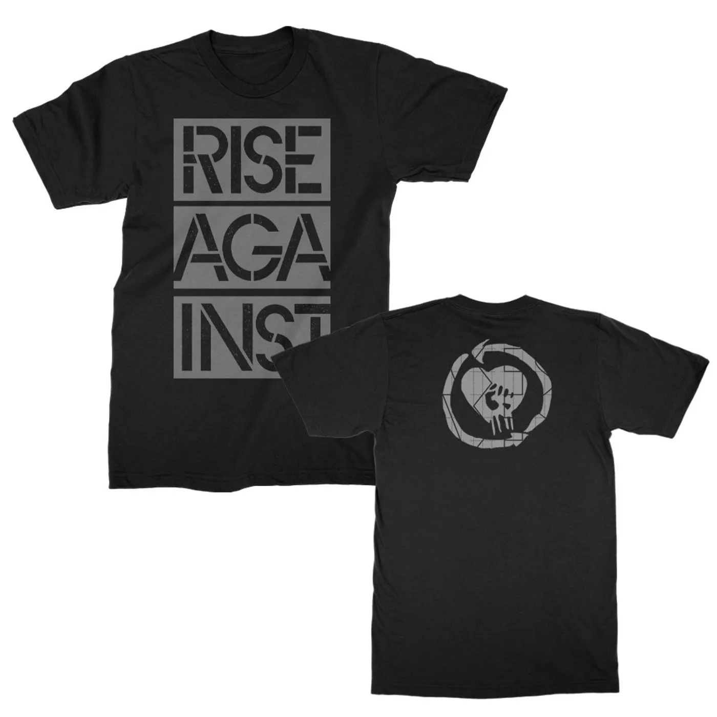 Rise Against Stacked Stencil Ghost Notes Tee (Black)