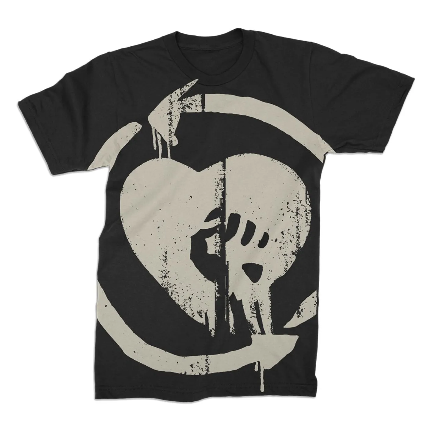 Rise Against Oversized Discharged HeartFist Tee (Black)