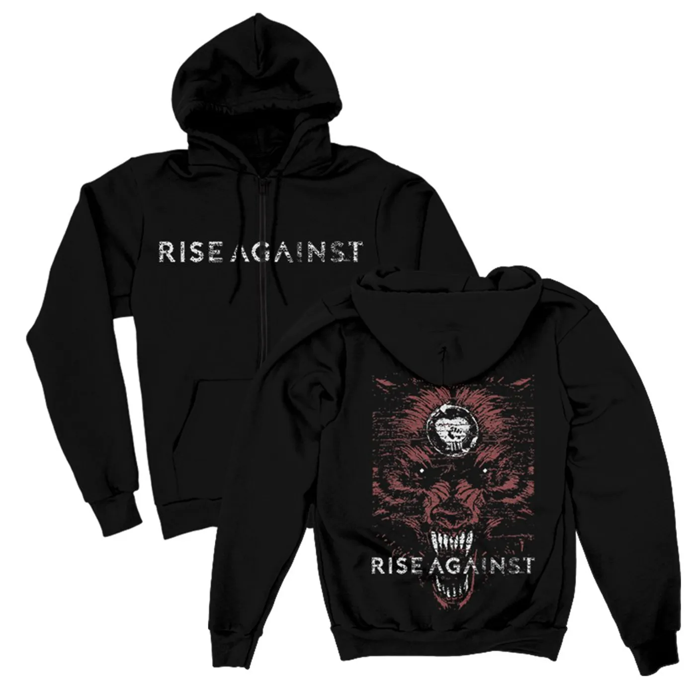 Rise Against New Wolf Zip Hoodie (Black)