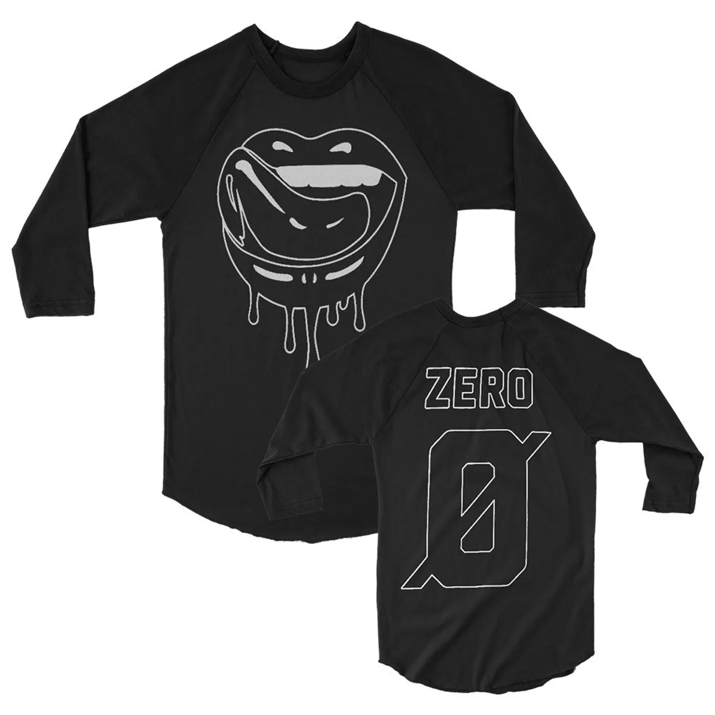 Falling In Reverse Zero Lips Long Sleeve Raglan (Black)