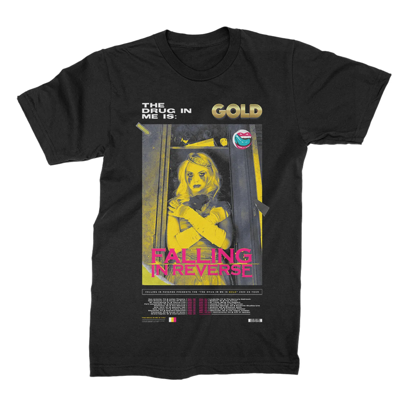 Falling In Reverse Gold Tour Tee (Black)