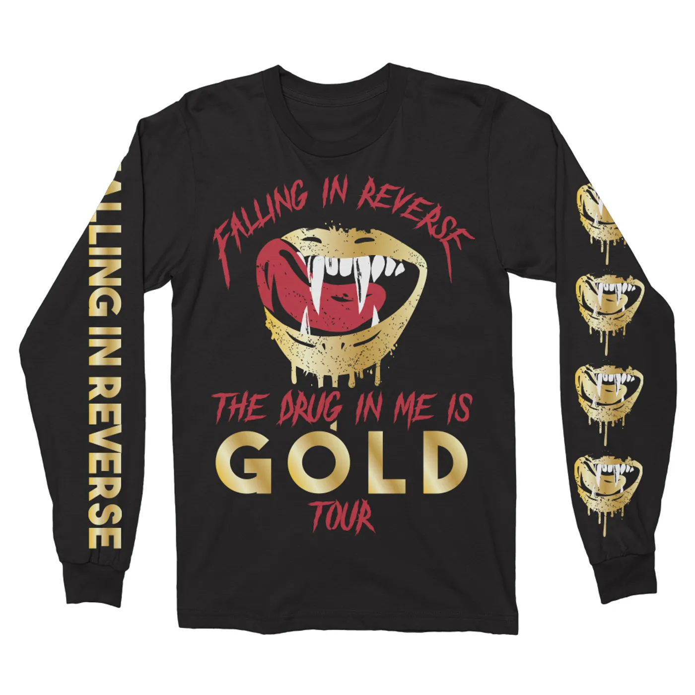 Falling In Reverse Gold Long Sleeve (Black)
