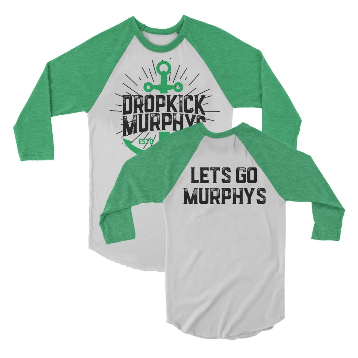Dropkick Murphys Anchor Raglan (White/Green)