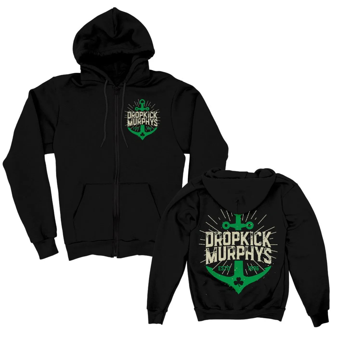 Dropkick Murphys Anchor Zip-Up Hoodie (Black)