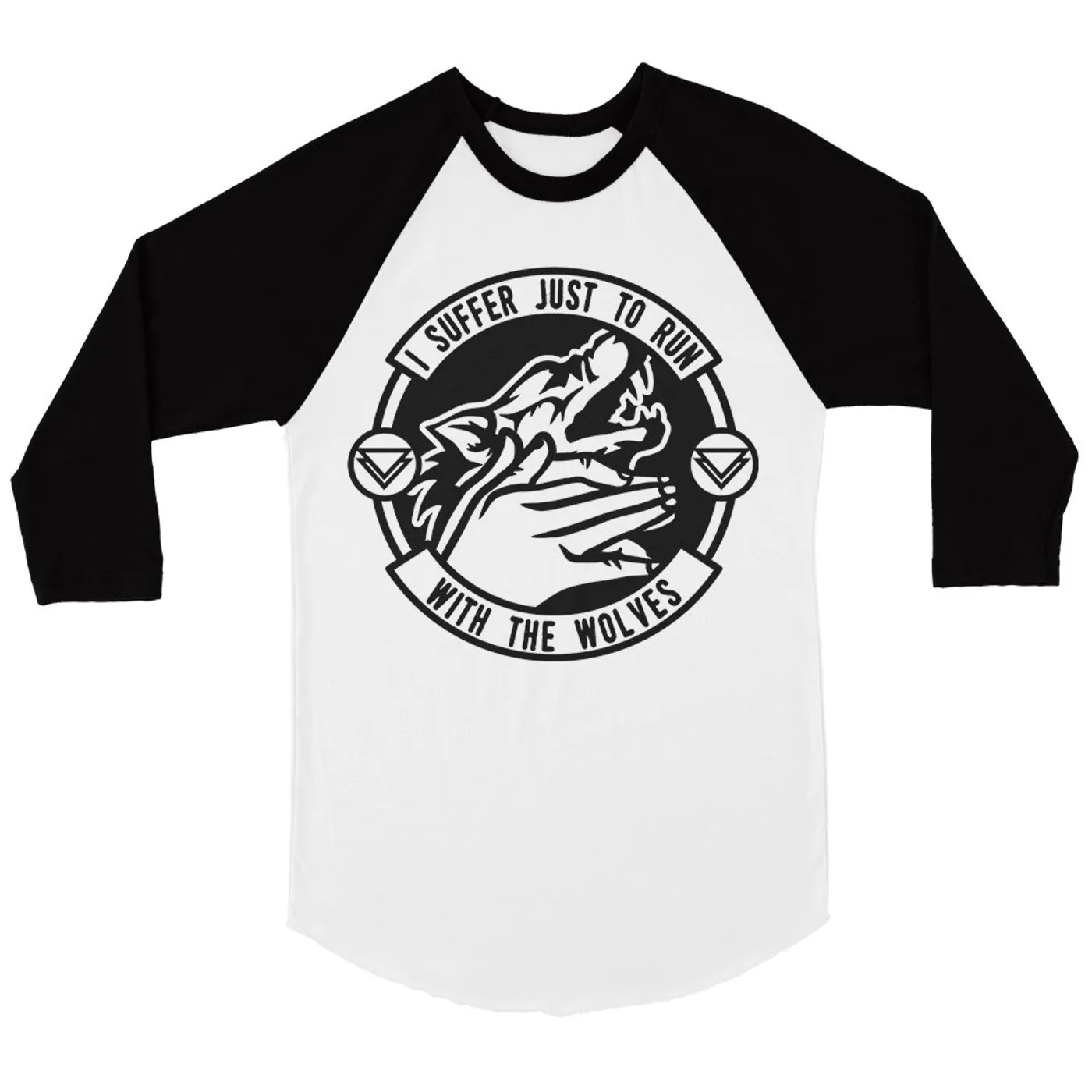 The Ghost Inside Run With Wolves Baseball Tee (White/Black)
