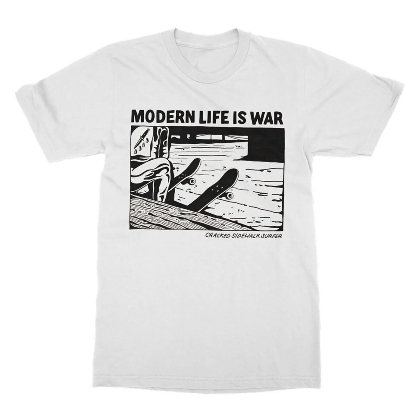 Modern Life Is War Cracked Tee (White)