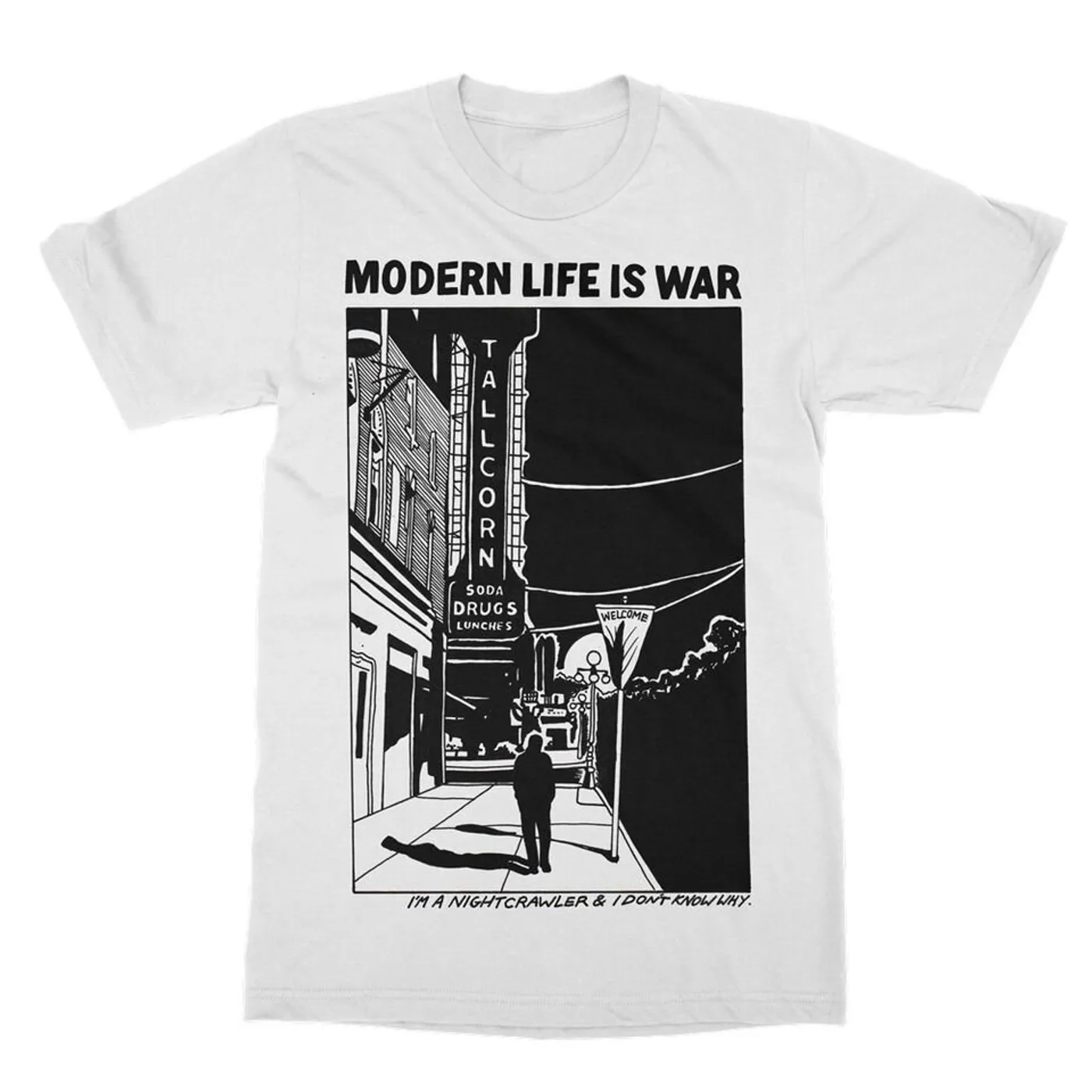 Modern Life Is War Night Crawler Tee (White)