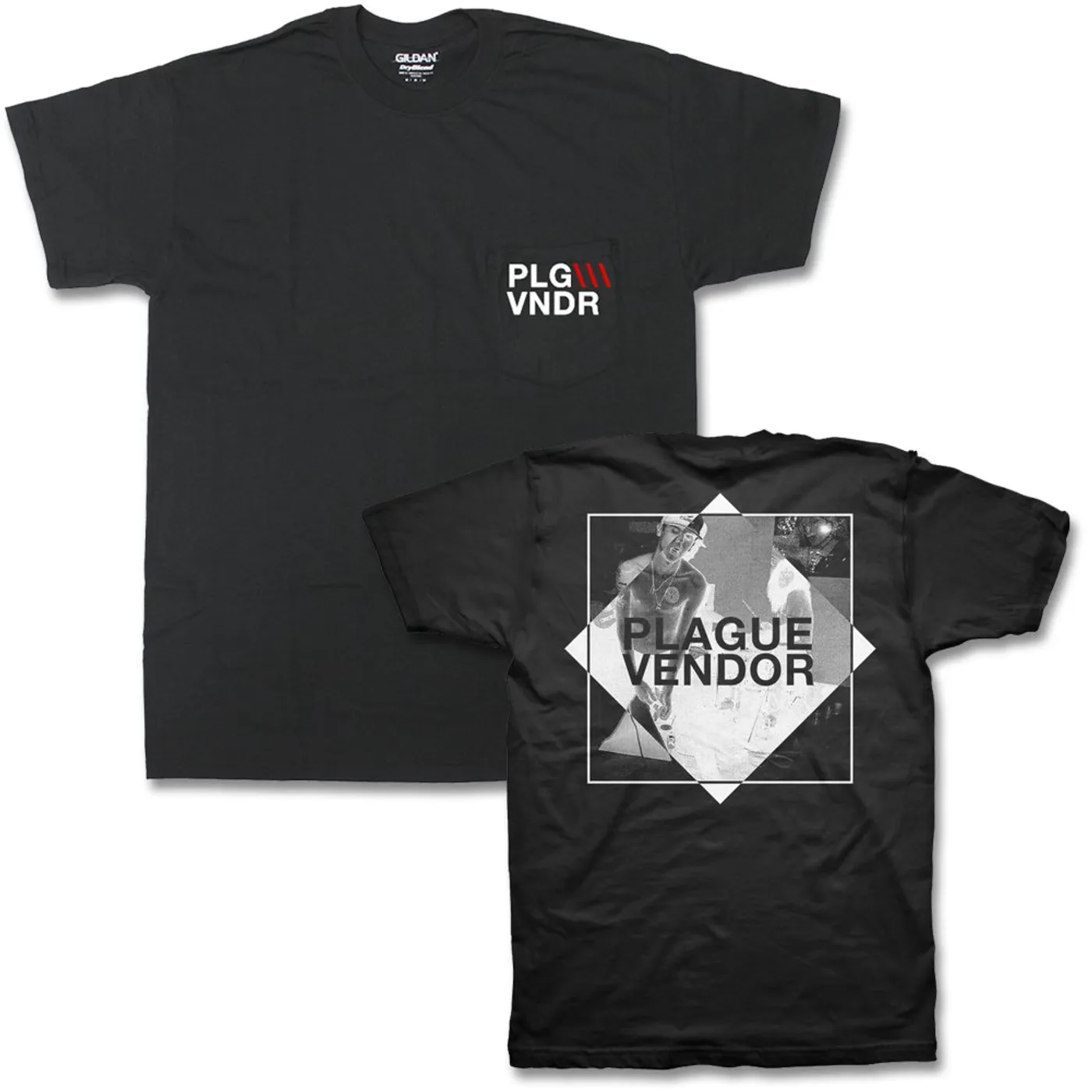 Plague Vendor Square Logo Pocket T-Shirt (Black)