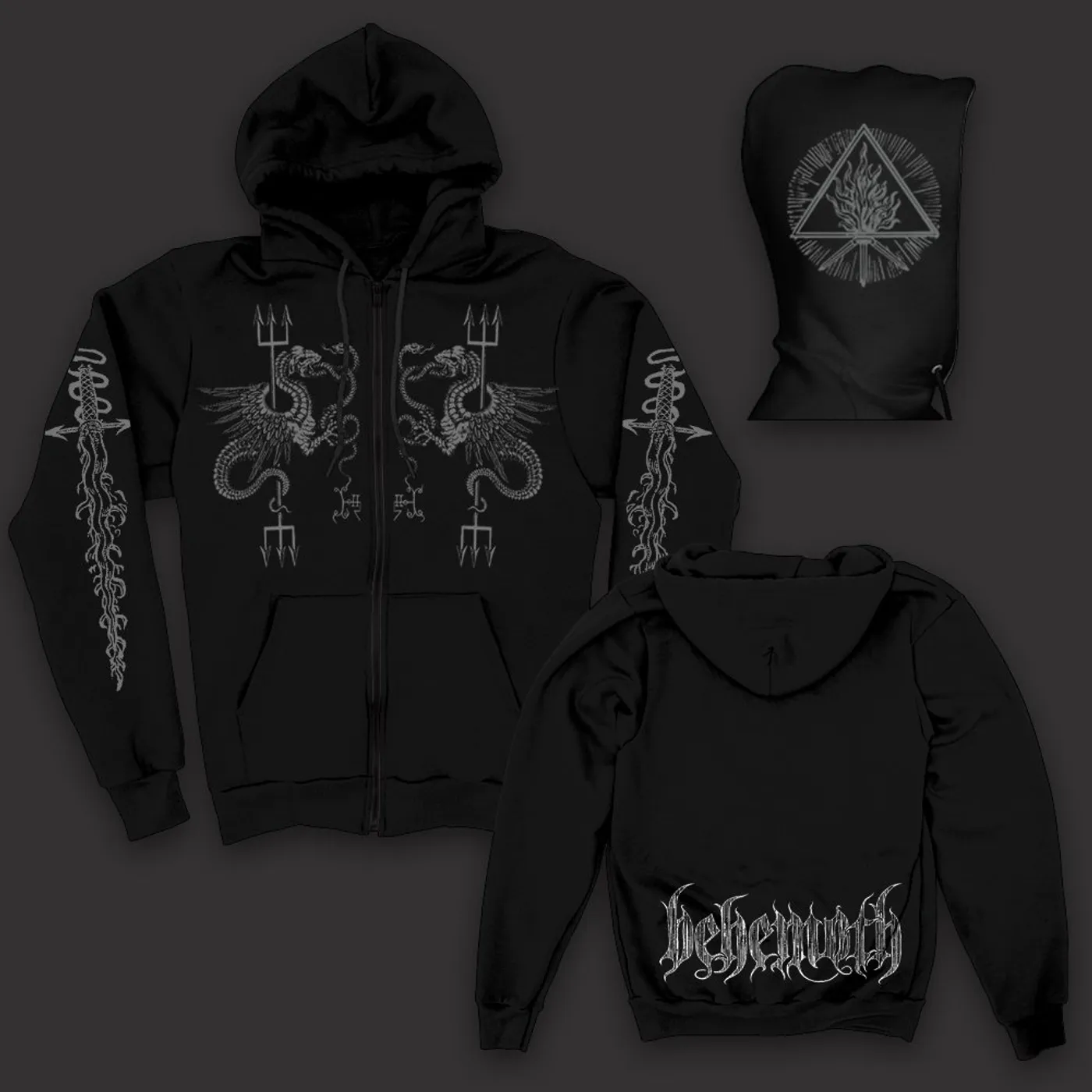 Behemoth Serpent Zip Up Sweatshirt (Black)