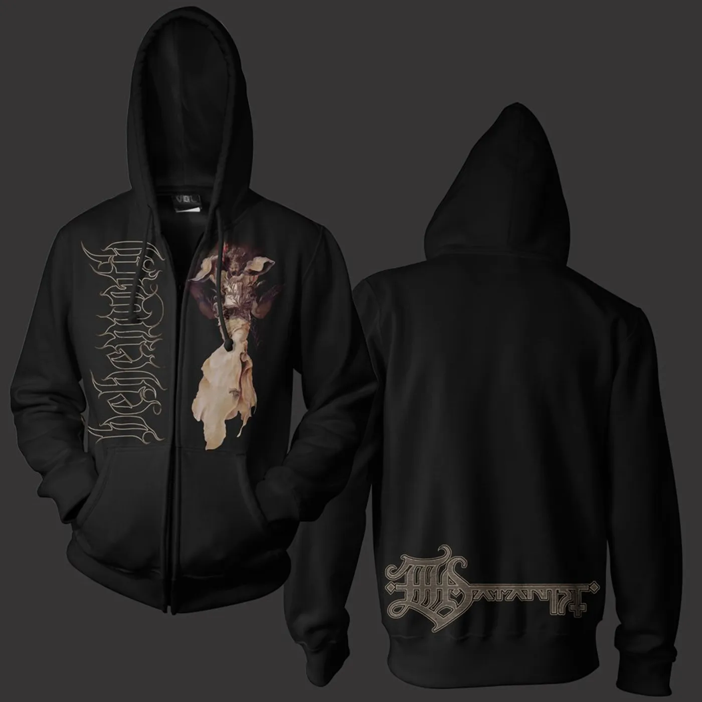 Behemoth Angel Zip Up Sweatshirt (Black)