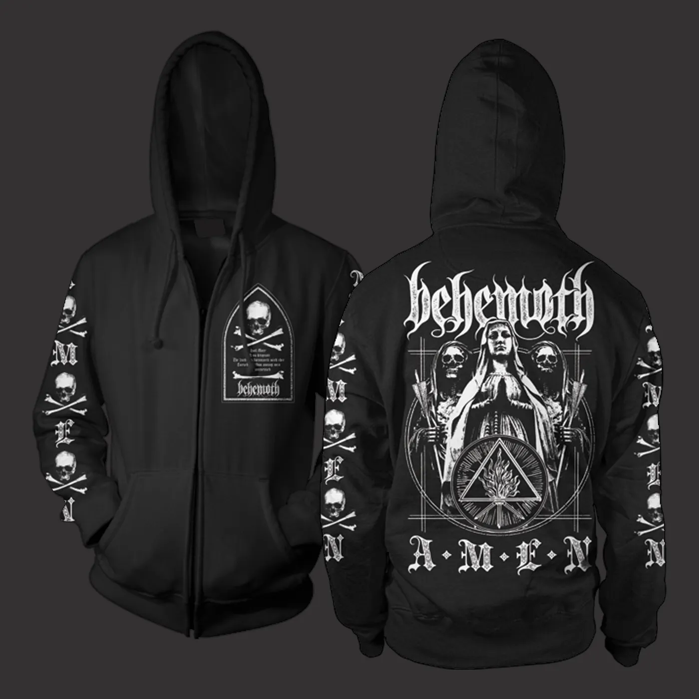 Behemoth Amen Zip Up Sweatshirt (Black)