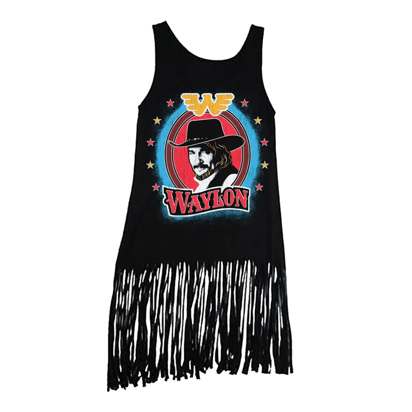 Waylon Jennings Bullseye Fringe Tank (Black)