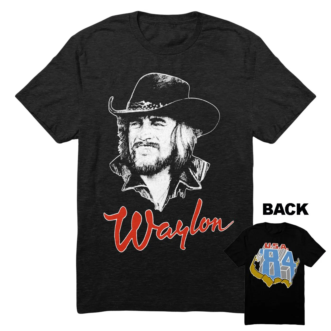 Waylon Jennings Draw 84 Tee (Black)
