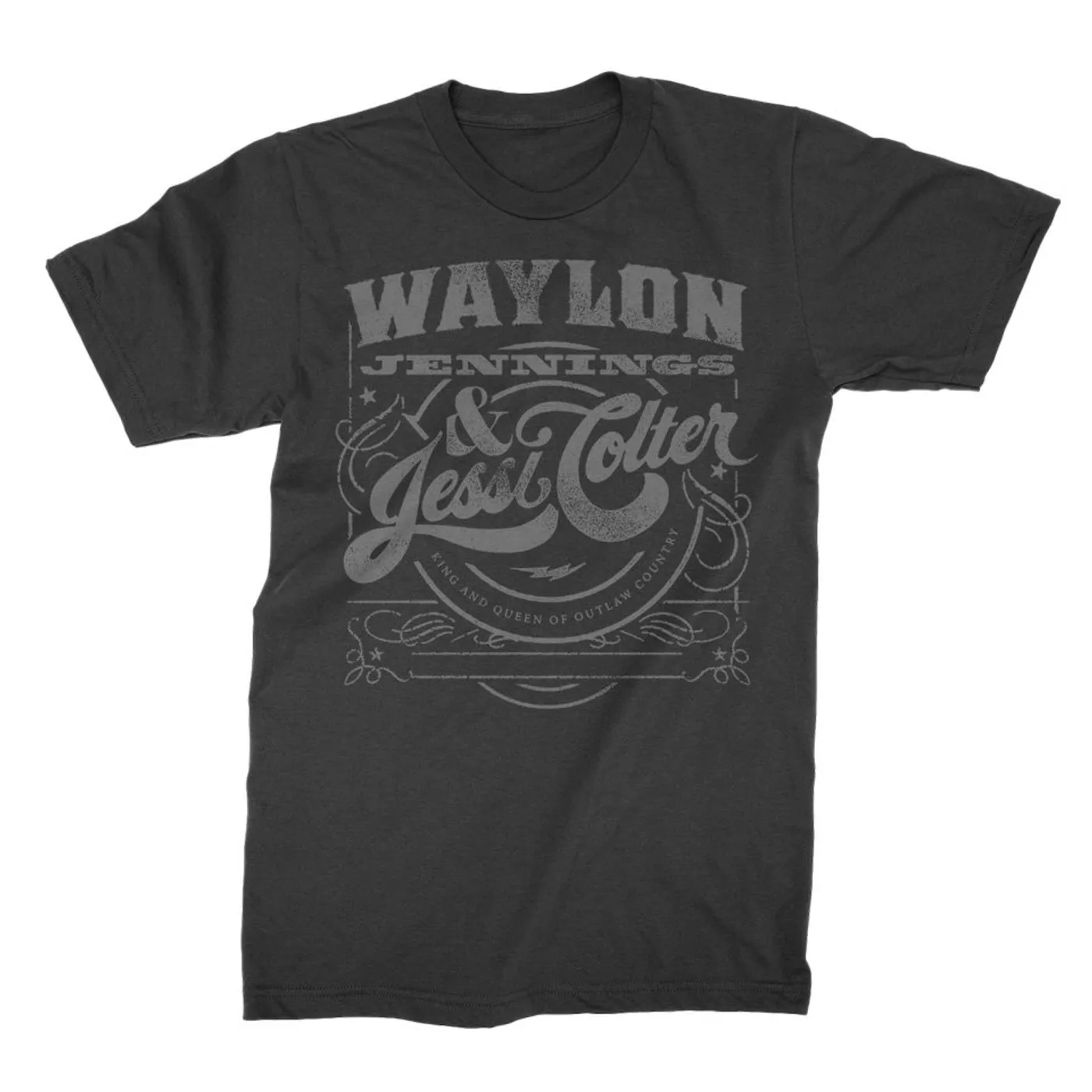 Waylon Jennings King & Queen Tee (Black)