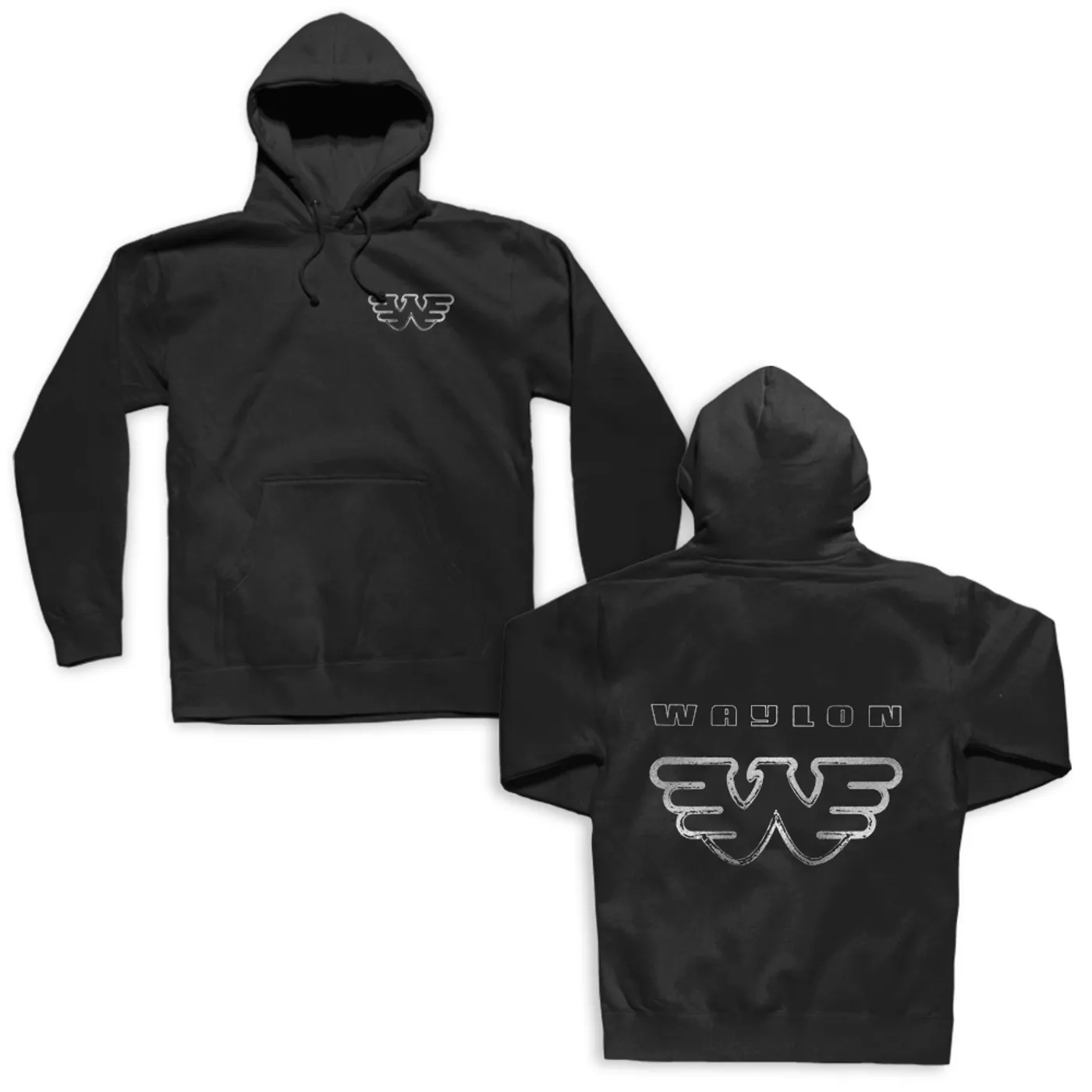 Waylon Jennings Silver Flying W Pullover Hoodie (B