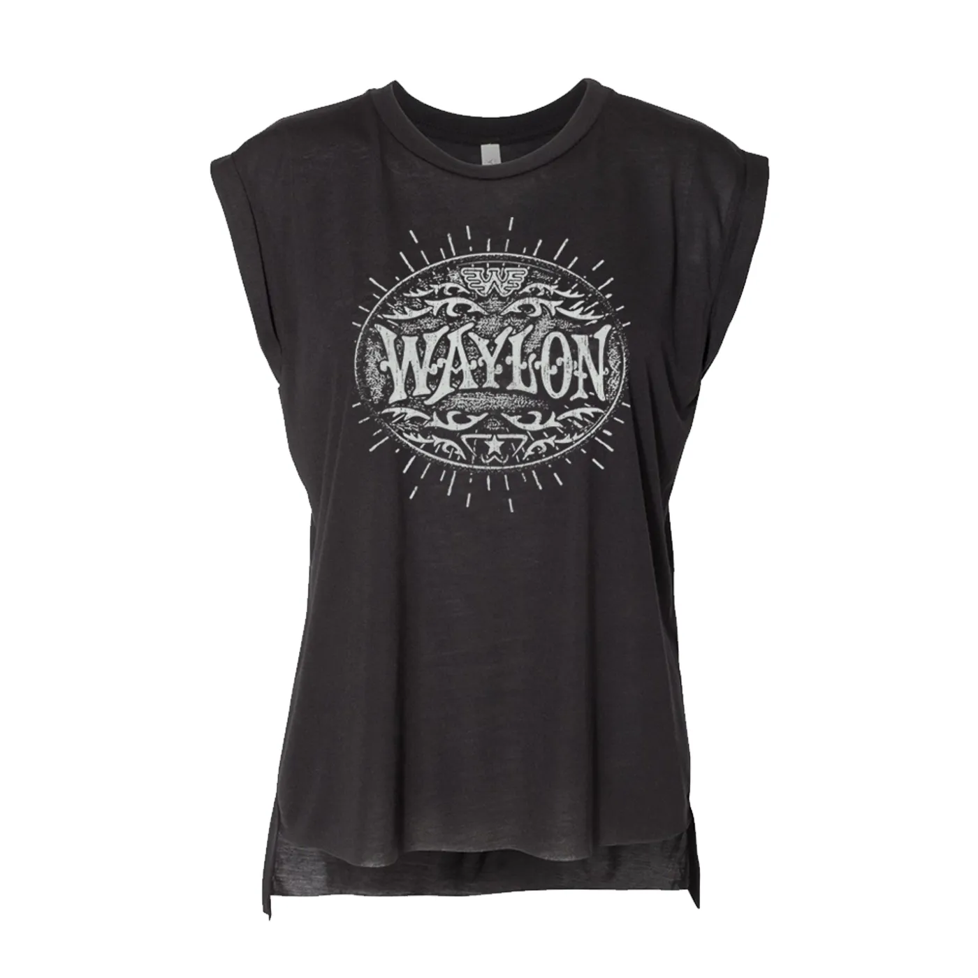 Waylon Jennings Buckle Logo Women's Tank (Black)