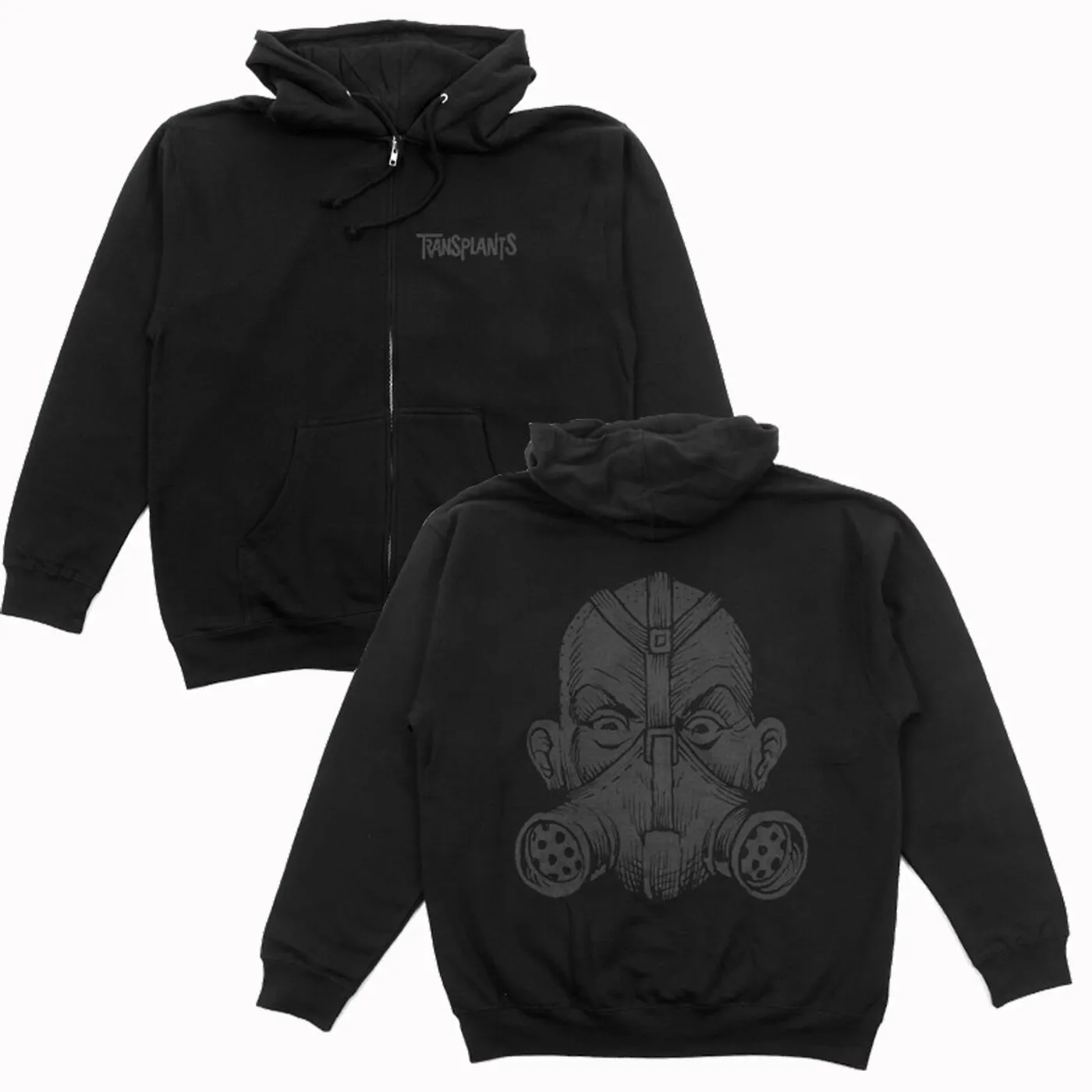 Transplants Gas Mask Zip Up Sweatshirt (Black)