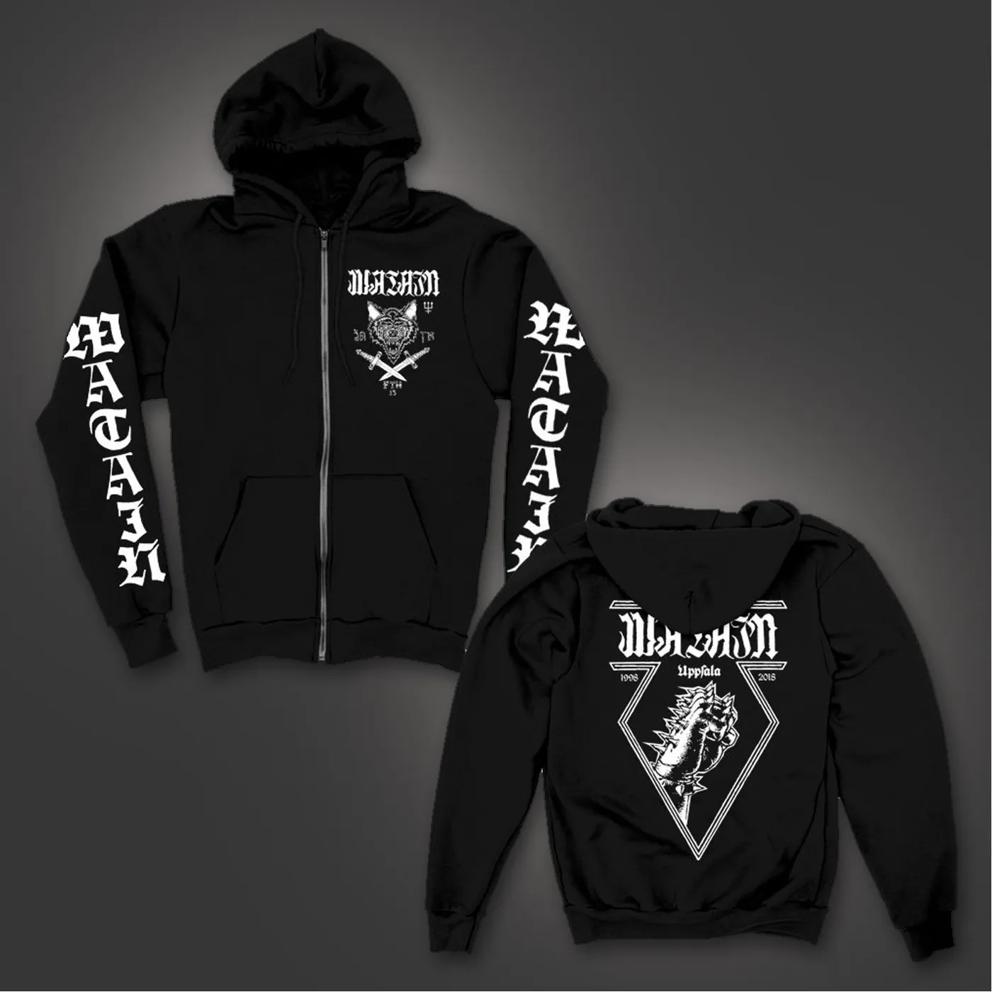 Watain Uppsala Zip-Up Hoodie (Black)